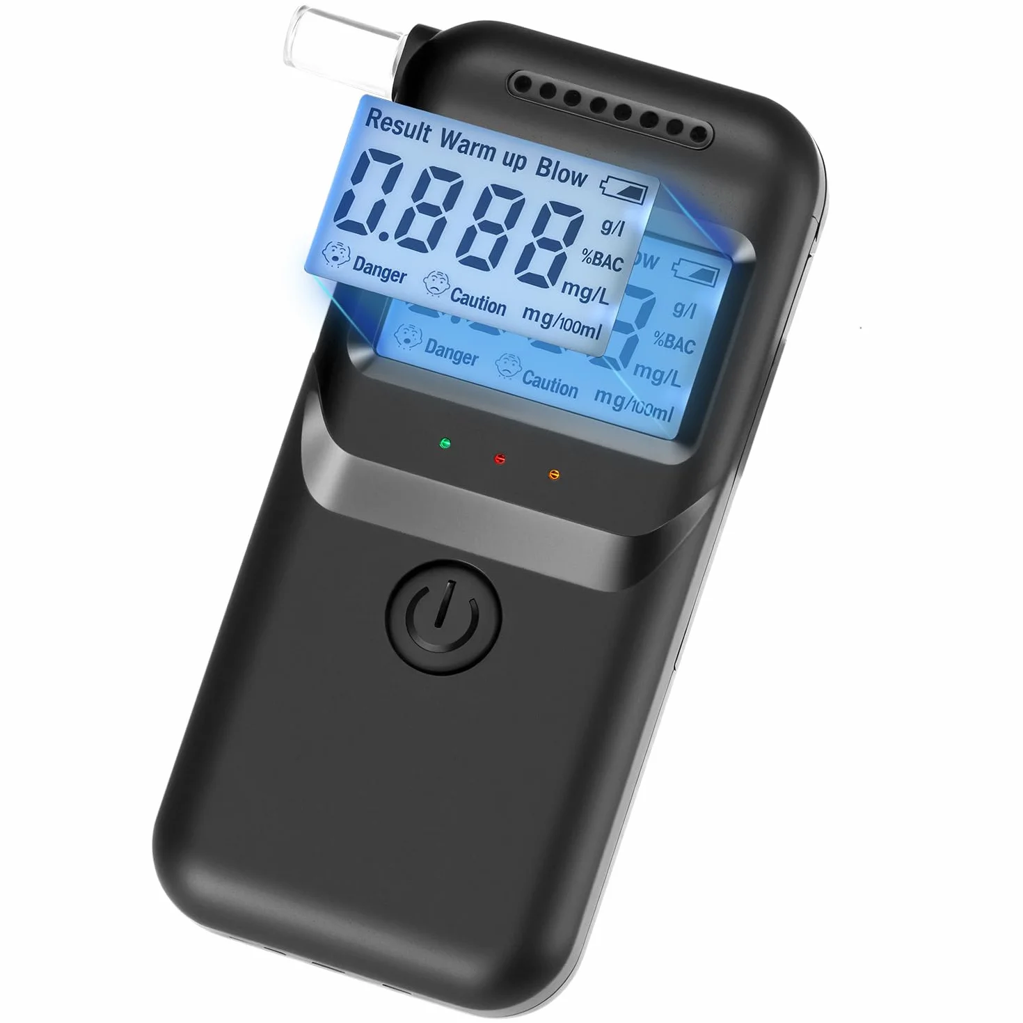QWORK Alkomat cyfrowy z 20 ustnikami, pomiar BAC, niebieski LCD