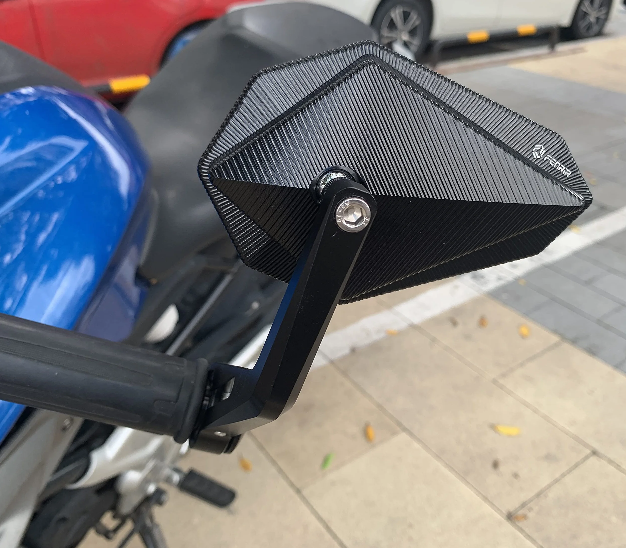 FENRIR E24 lusterko kierownicy motocykla wsteczne czarne aluminium CNC