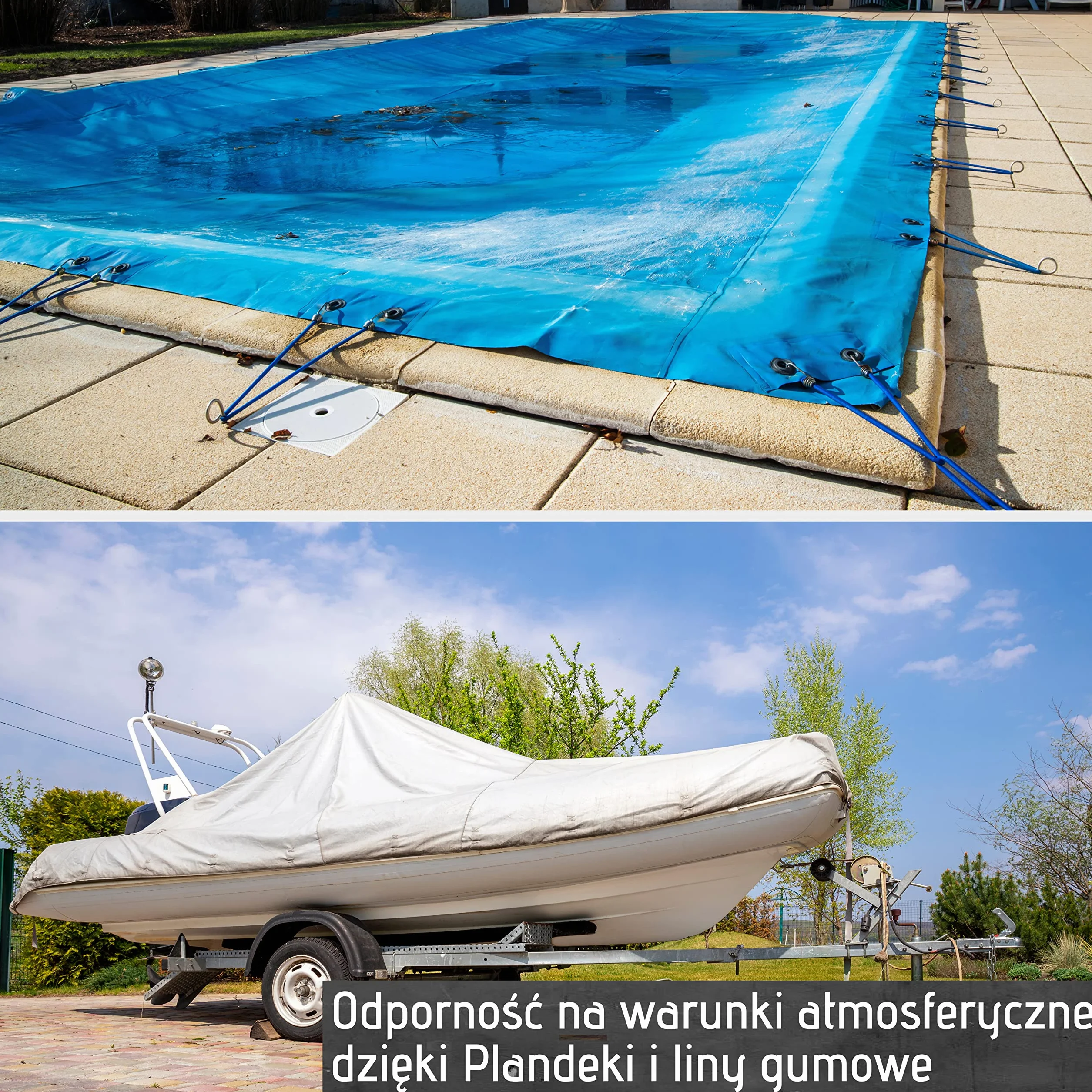 Fuxton Linka gumowa 6 mm x 10 m, bungee cord marine, czarna