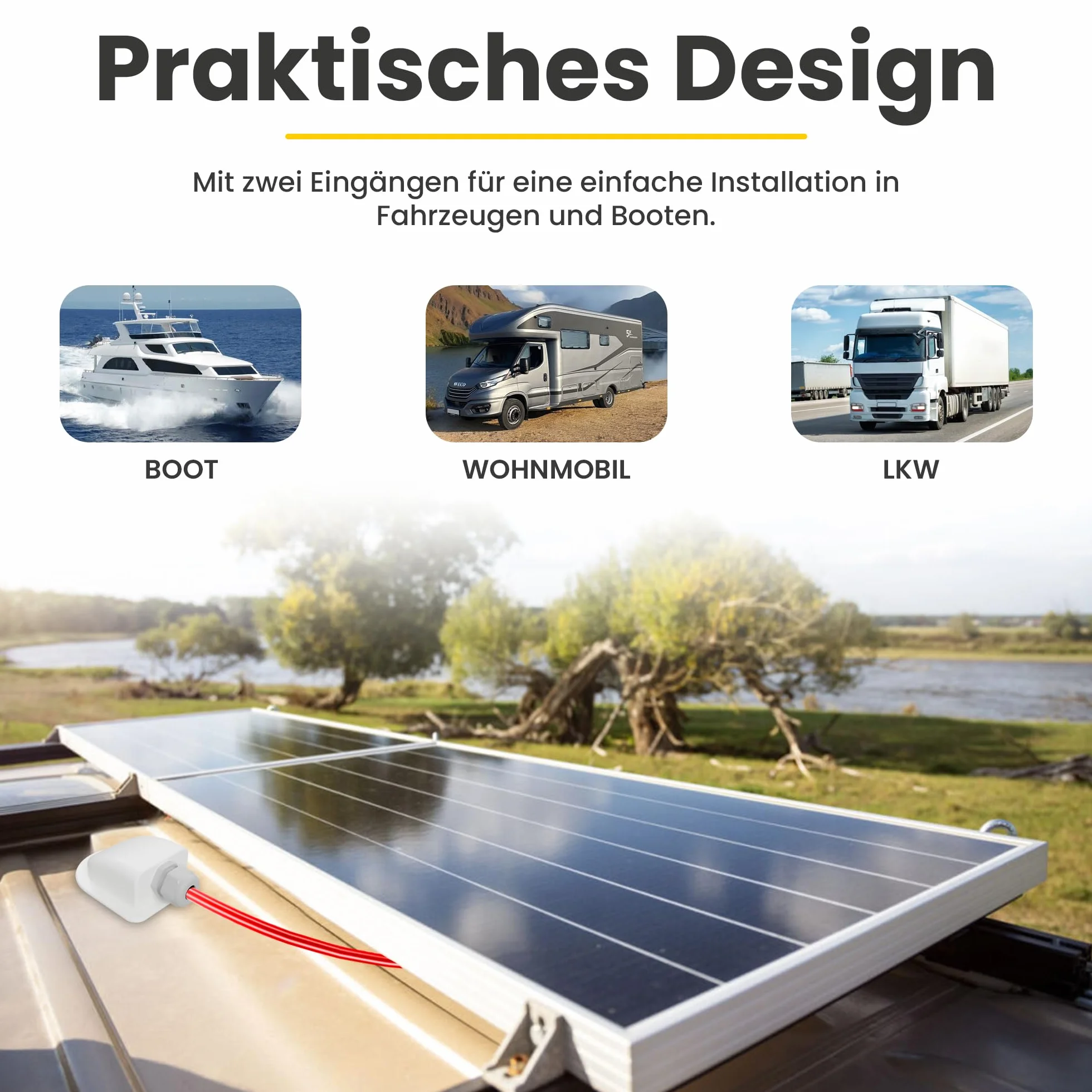 Offgridtec Przepust dachowy pojedynczy biały do kabli 13-18 mm