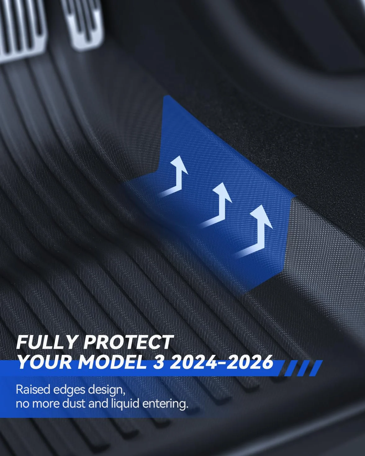 Dywaniki Podłogowe TPE do Tesla Model 3 2024-2025 Całoroczne 3D Antypoślizgowe Wodoodporne Mata Bagażnika
