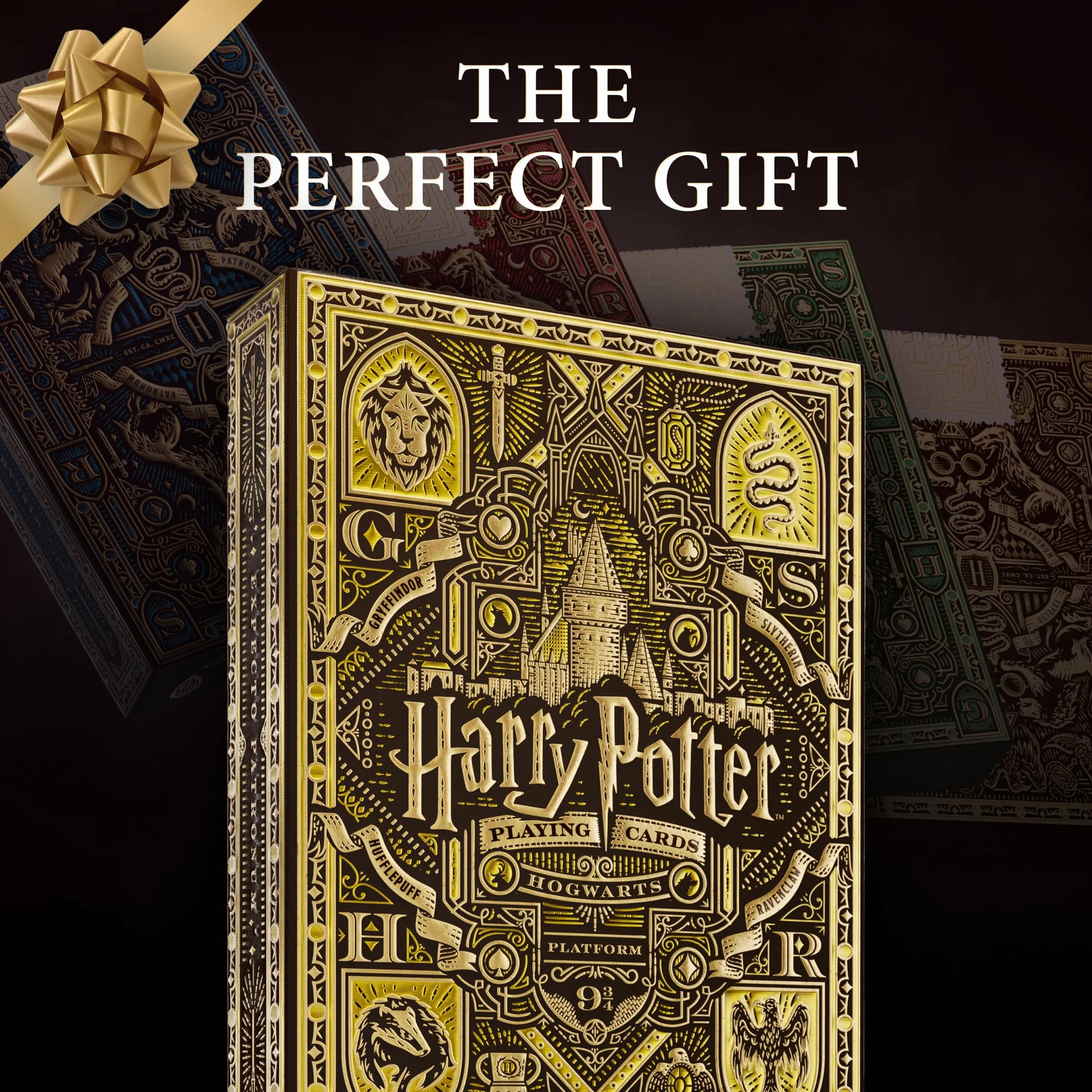 theory11 Karty do gry Harry Potter Wersja Żółta - Wysokiej jakości, 52 karty, Poker, Skat, Wyprodukowane w USA, Żółte, Unisex, 3+ lata, 36 miesięcy