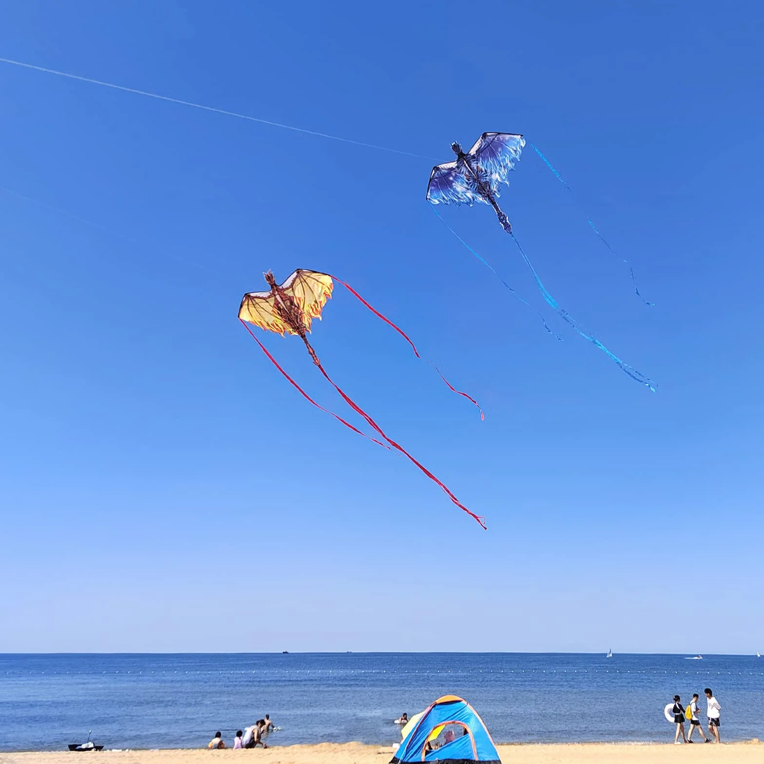 Smoczy latawiec dla dzieci i dorosłych, łatwy do latania dla początkujących, duży latawiec jednowierszowy na wycieczkę na plażę