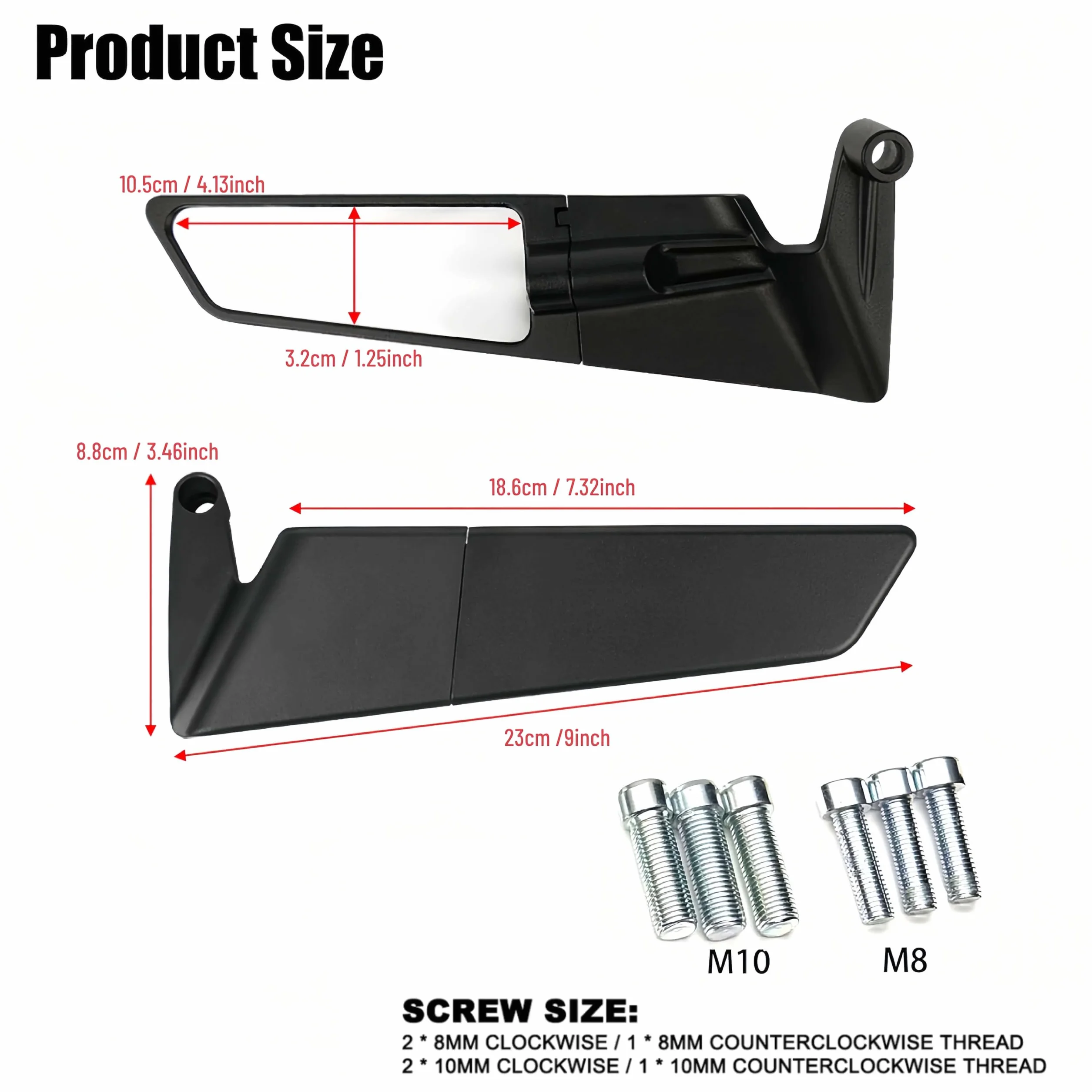 Uniwersalne regulowane lusterka wsteczne motocyklowe Stealth Wind do Z650 Z900 Z1000 Duke 390 790 1290 MT07 MT09