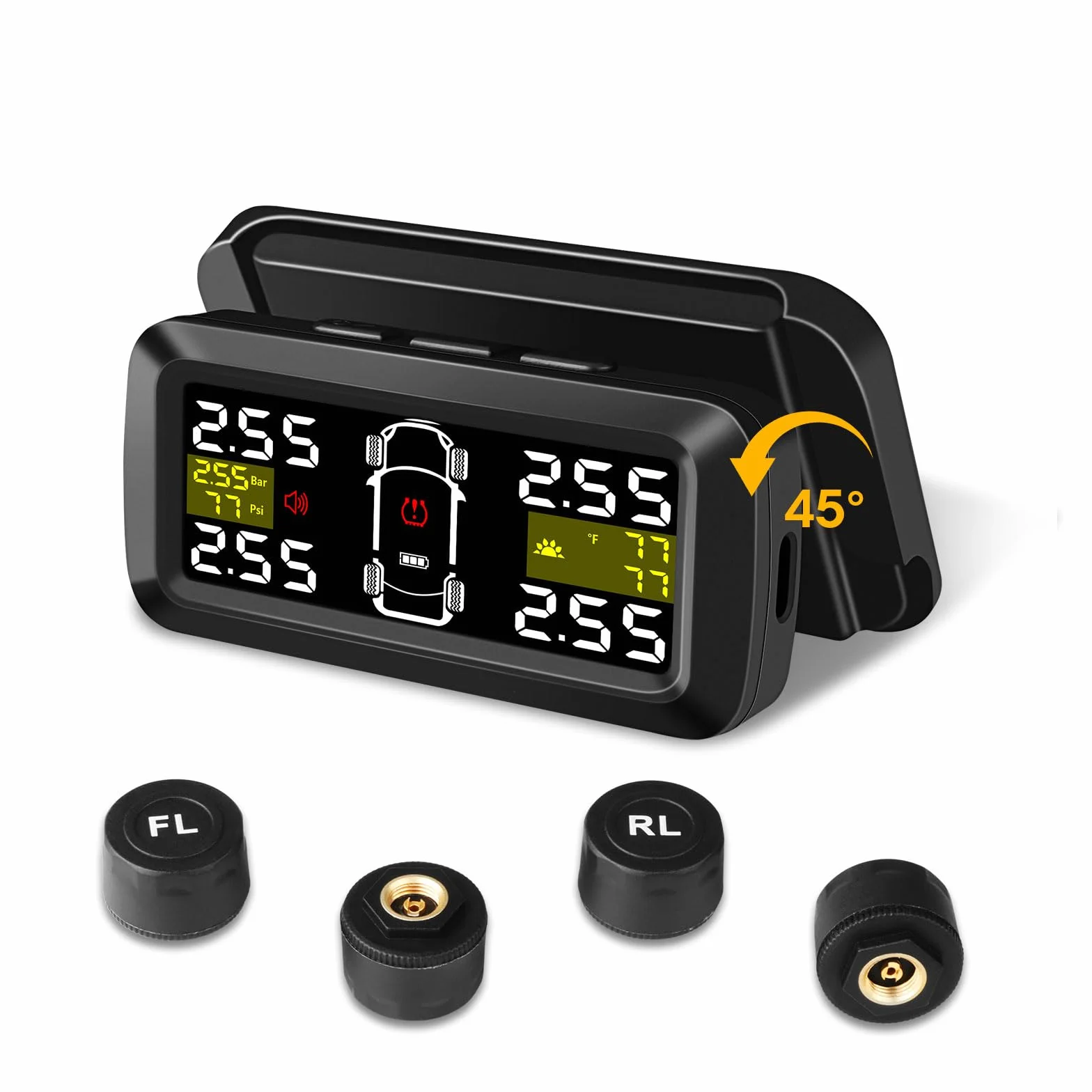 TPMS System kontroli ciśnienia w oponach 4 zewnętrzne czujniki 0,01 bar 5–87 Psi do Vanów SUV