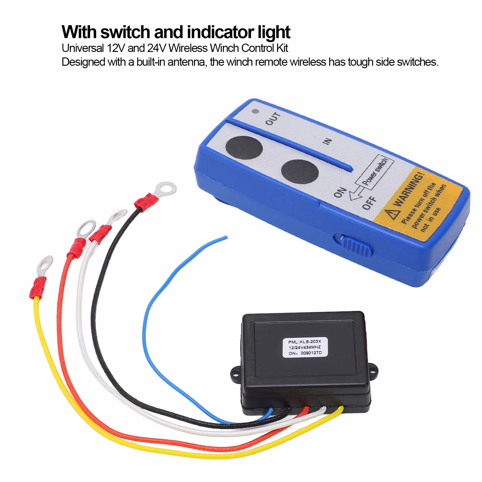 Aramox Universal Winch Wireless Remote Control Switch Kit 12V 24V do Ciężarówki ATV SUV