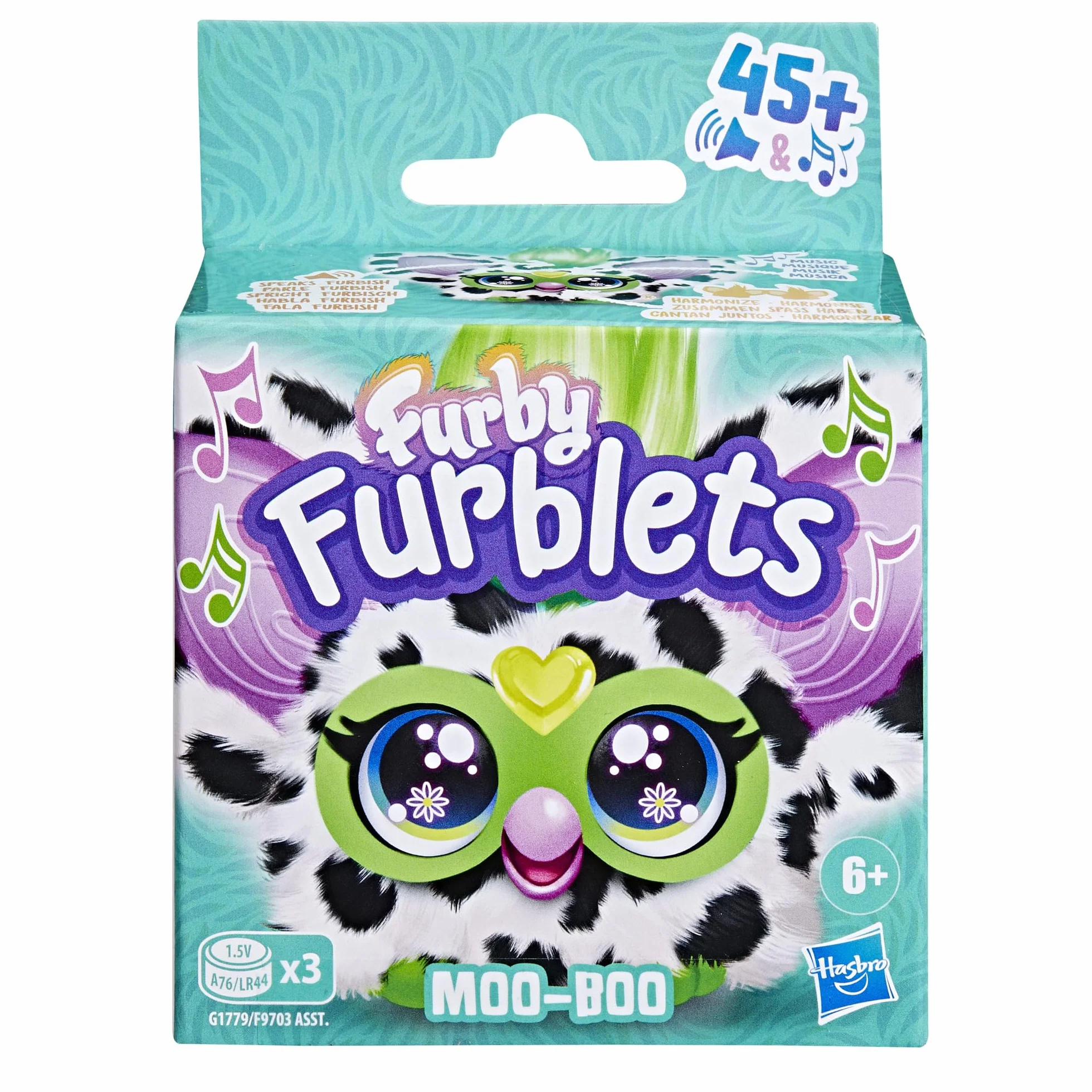 Furby Furblets Moo-Boo, miniaturowa, pluszowa, zabawkowa krówka