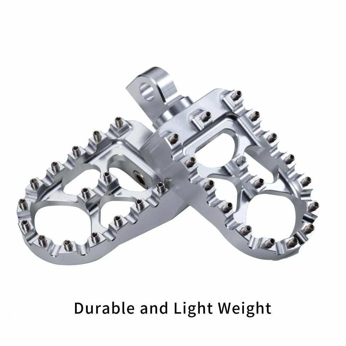 Hopider CNC Szerokie podnóżki 360° Roating MX Chopper Bobber Style do harley Dyna Sportster Fatboy Iron 883, srebrne