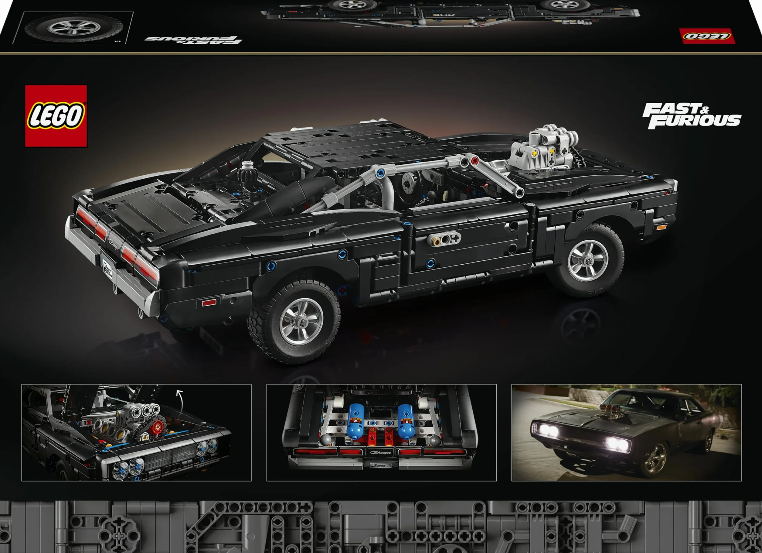 LEGO Technic Samochód Fast and Furious Dodge Charger R/T, zestaw konstrukcyjny dla dorosłych z filmu Szybcy i wściekli, ozdoba do salonu lub biura, pomysł na prezent urodzinowy dla mężczyzny 42231