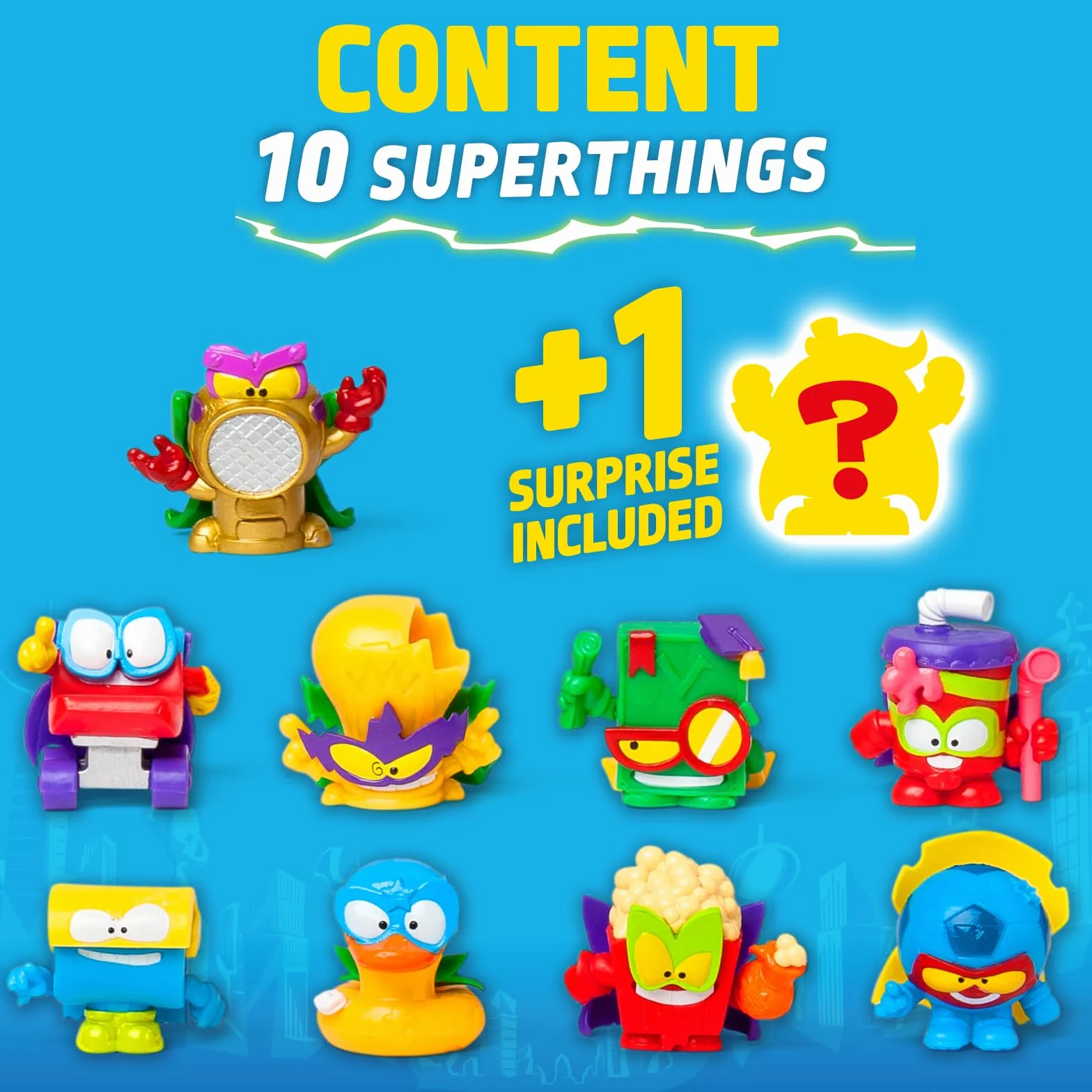 SUPERTHINGS KAZOOM POWER Battle – 10 Pack. Zawartość: 10 Superthingsów (1 niespodzianka i 1 kapitan w złotym kolorze). Zestaw 2/2