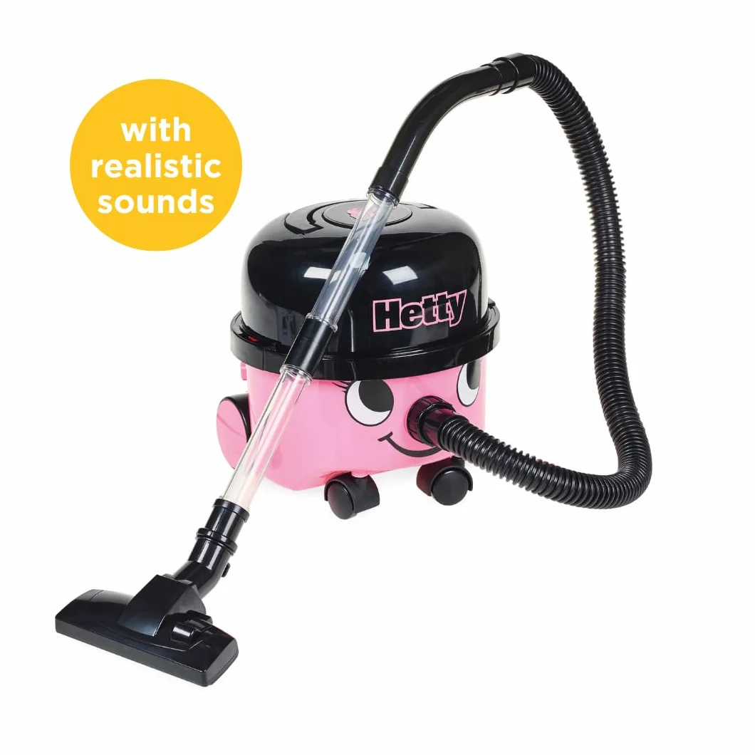 Casdon Hetty Vacuum Cleaner, Pink Toy Vacuum Cleaner For Children Aged 3+, Looks And Works Just Like The Real Thing!