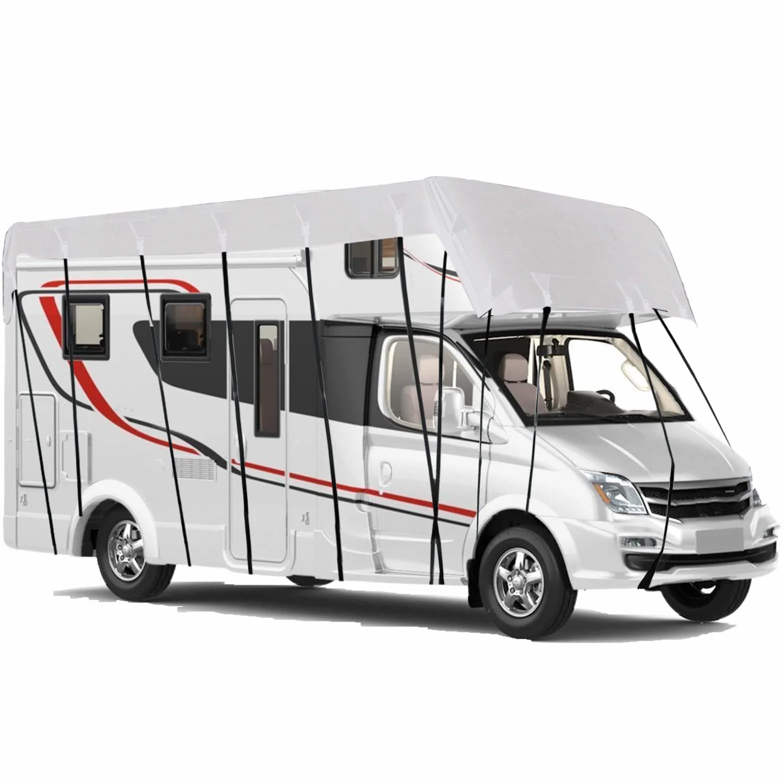 Pokrowiec na kamper Oxford 210D wodoodporny UV 7,5x3 m srebrny