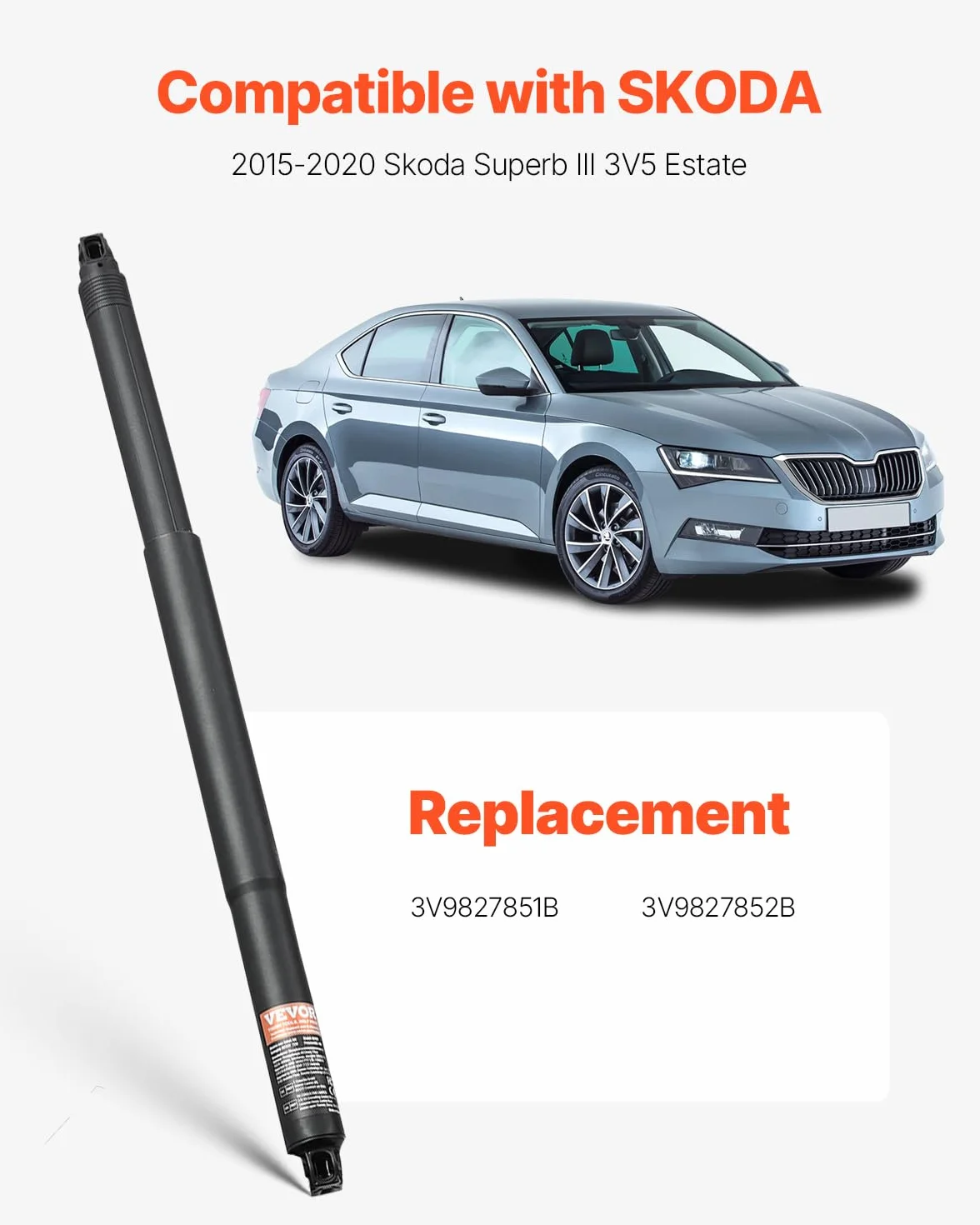 VEVOR 2 sztuki podnośnika elektrycznego klapy tylnej do Skoda Superb III 3V5 kombi 2015-2020, zamiennik OEM 3V9827851B 3V9827852B