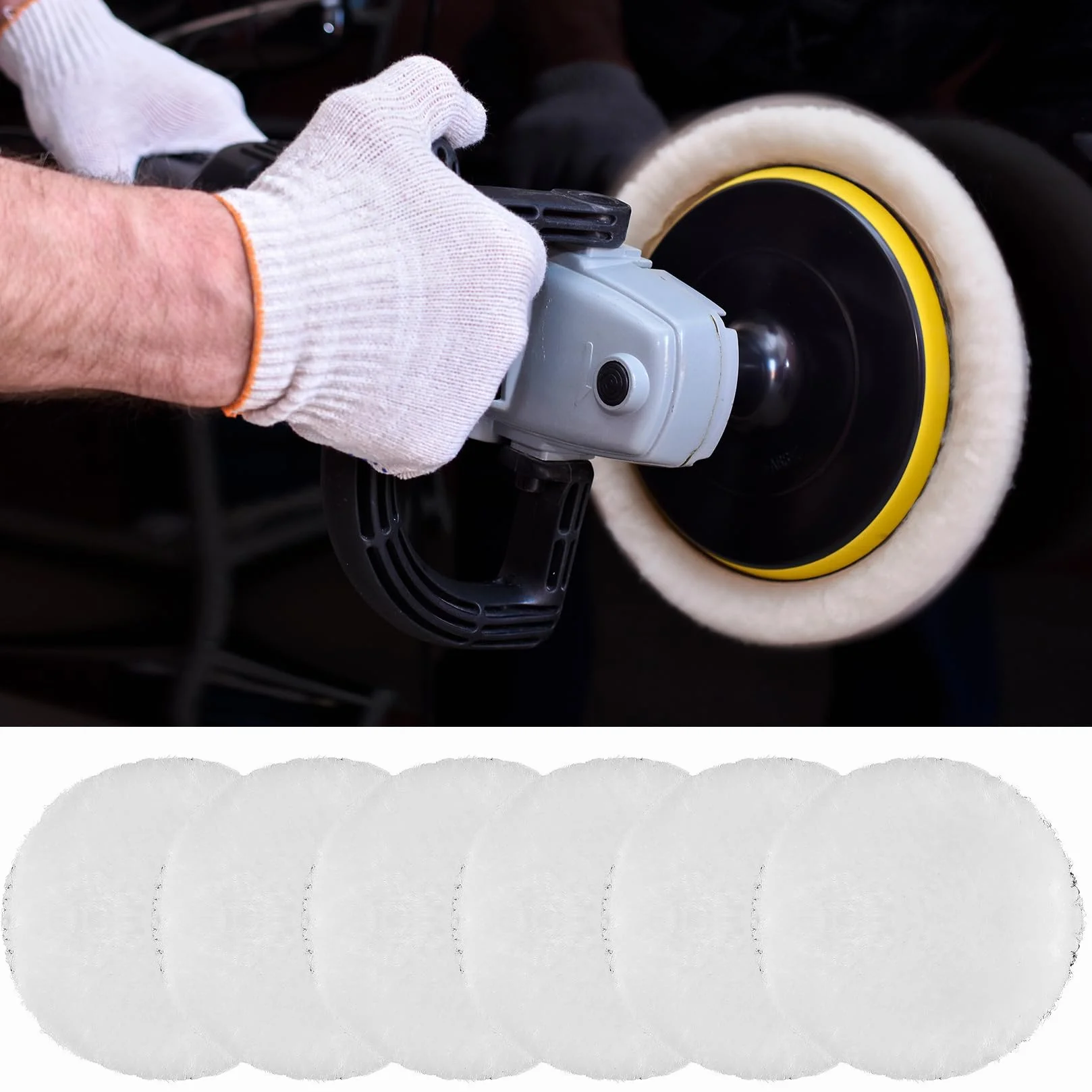 Profesjonalne Polerki Samochodowe, 10 Sztuk 3-cala fiber Polerskie, Zestaw Pads do Polerowania z Włóknem, do Maszyny Polerskiej i Wiertarki, z Adapterem Wiertła