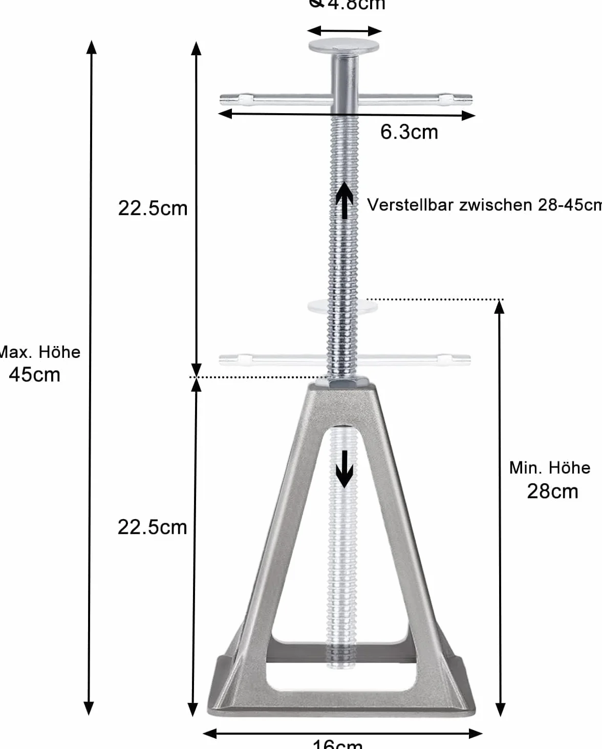 HENGMEI Podpórka do przyczep kempingowych 4 sztuki 1000 kg aluminium