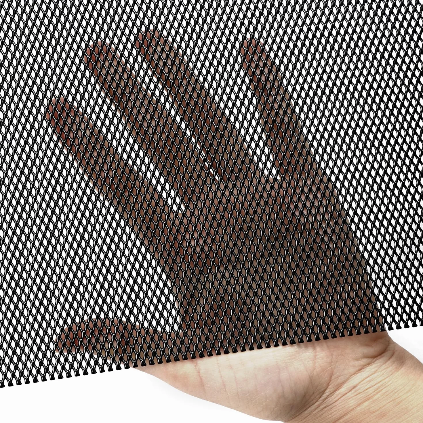 QWORK® Uniwersalna kratka z siatki aluminiowej, 100 x 33 cm, rombowy otwór, 3 x 6 mm, siatka na zderzaki, otwory wentylacyjne i pojazdów
