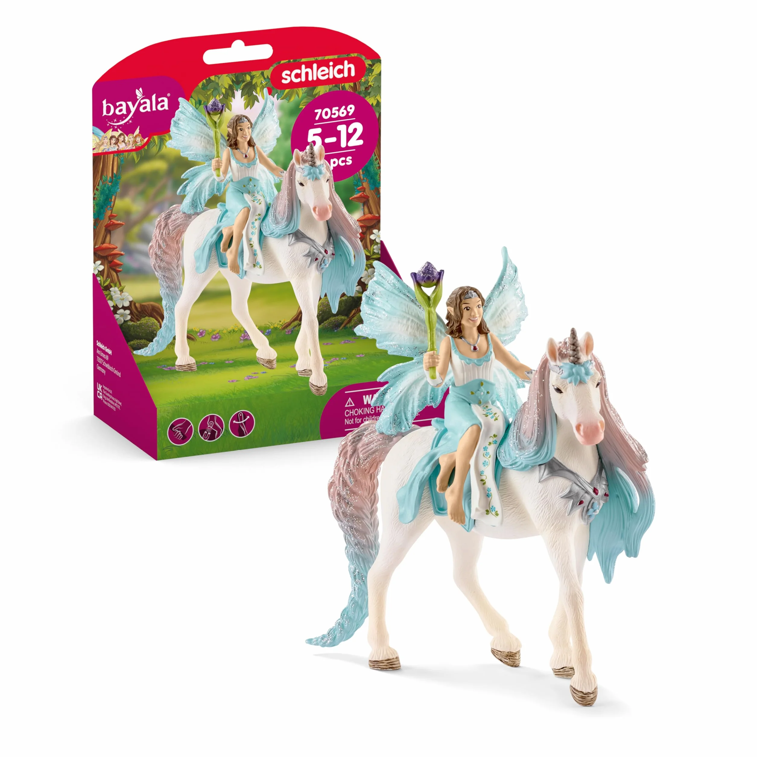 Schleich Slh70569 Wróżka Eyela Z Jednorożcem Księżniczką,Wielokolorowy