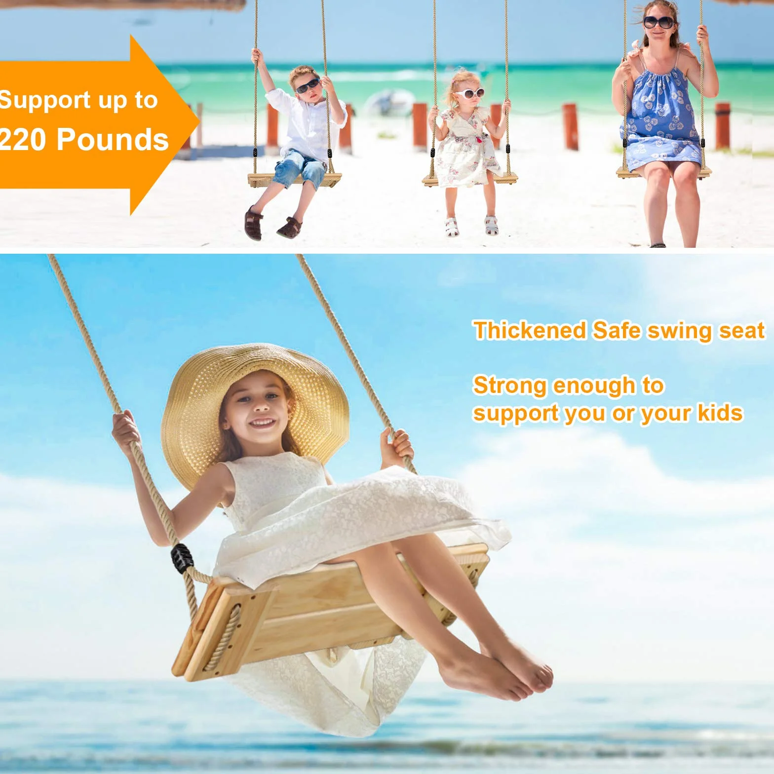 PELLOR Huśtawka dla dzieci Dorosły Agres Wiszące Siedzenie Swing Outdoor Drzewo Drewniane Gry Suwnica Zjeżdżalnia Na zewnątrz Wnętrze