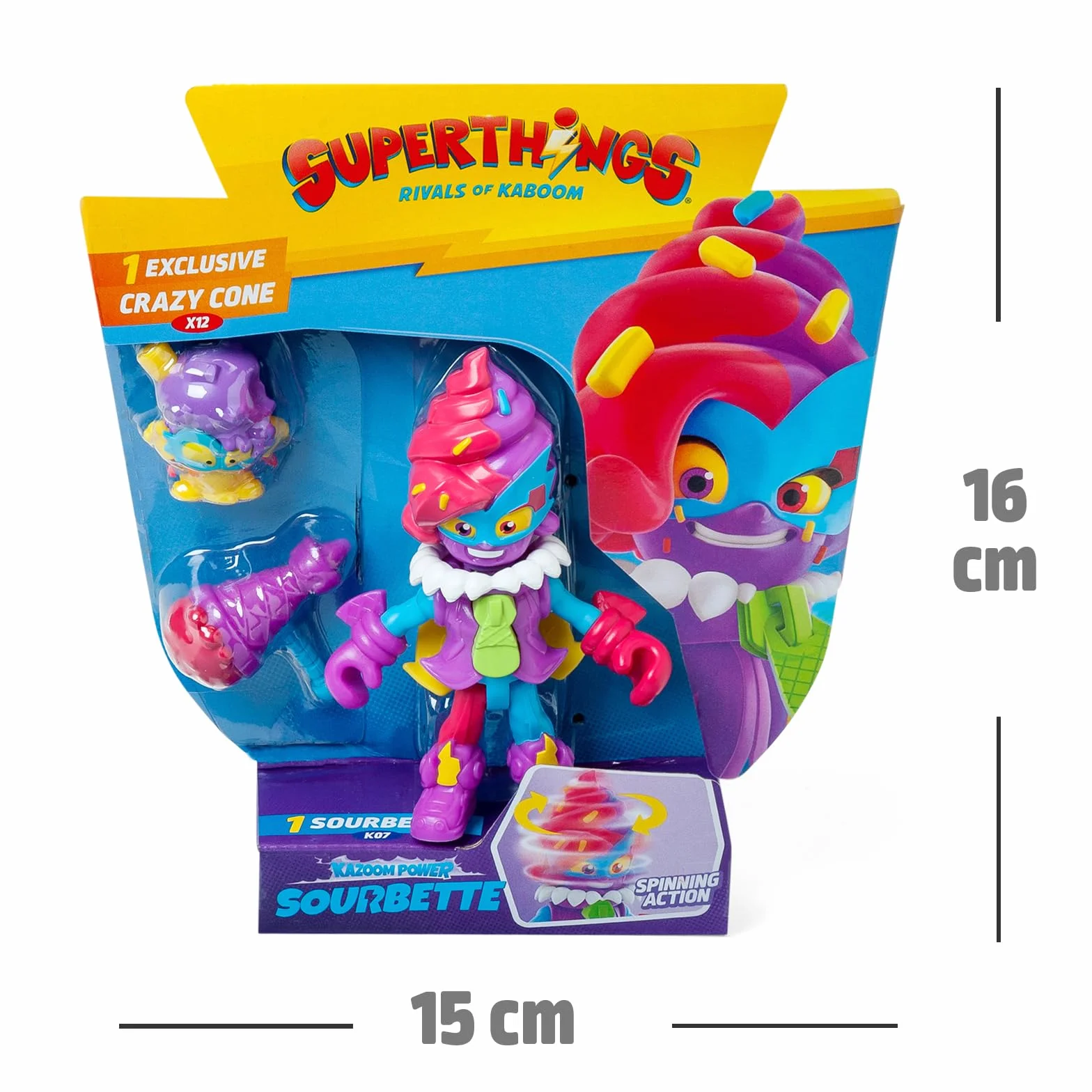 SUPERTHINGS KAZOOM Power Mission – Kazoom Kids. Figurka AirBlast z serialu TV „SuperThings Kazoom Power”. Zawartość: 1 Kazoom Kid, 1 ekskluzywny SuperThing, 1 akcesorium)