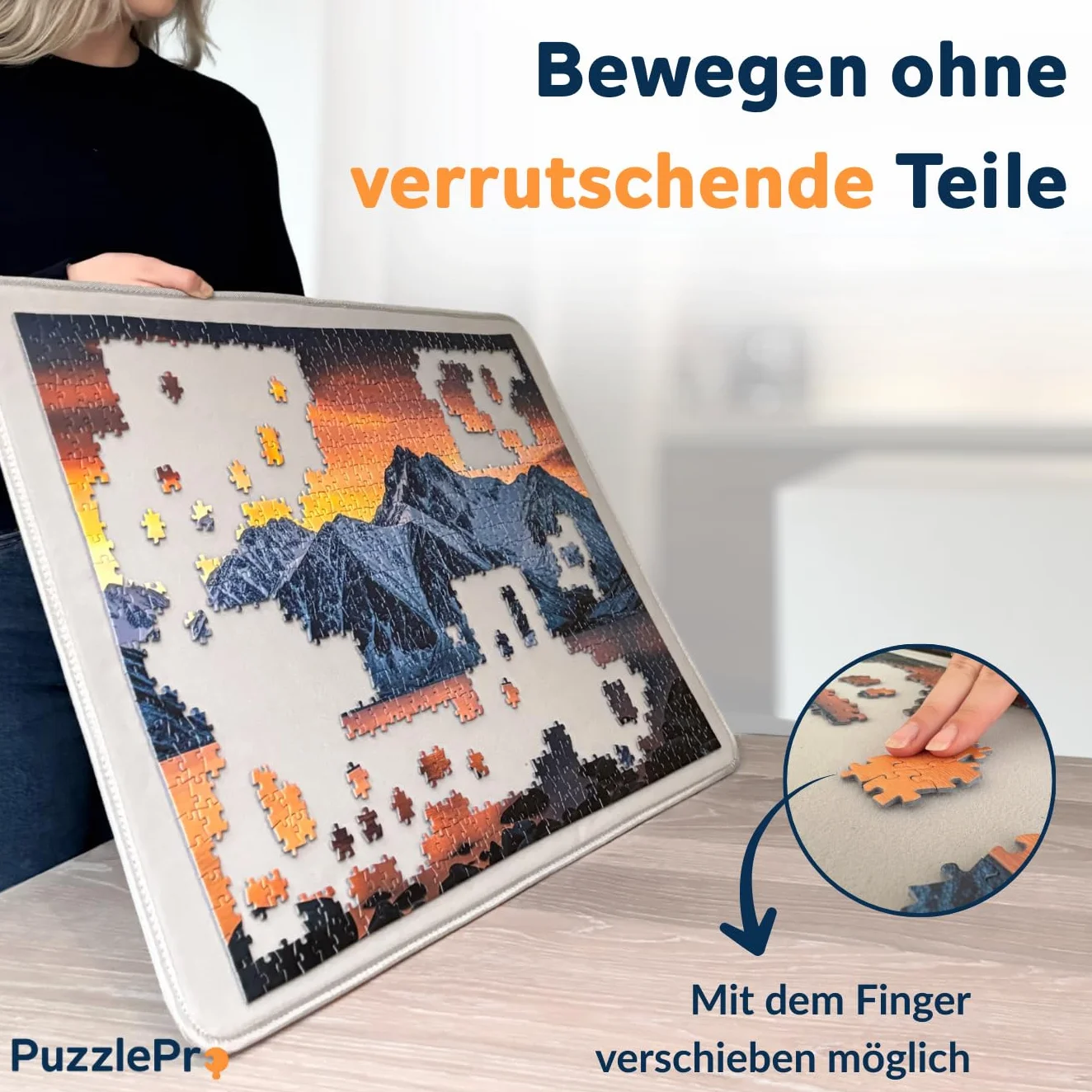 Walizka z puzzlami – przechowywanie, sortowanie i układanie puzzli, gdziekolwiek chcesz – 3 x mata puzzli – nadaje się na 1500 elementów – lekka – deska do puzzli – teczka z puzzlami