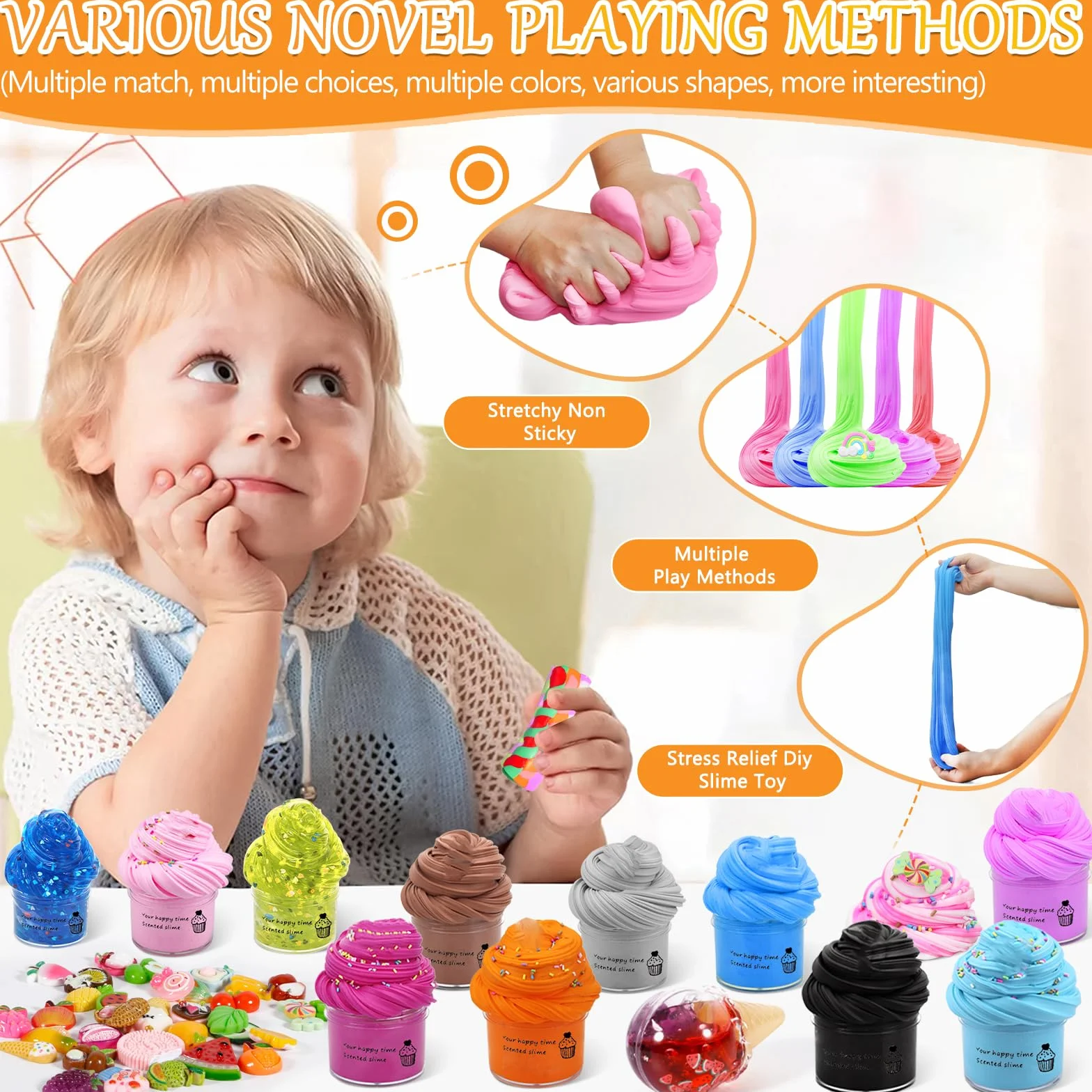 FAMKEEP Zestaw Fluffy Slime Set 32 ​​​​Pack, Fluffy Butter Slime Set, Fun Clear Slime Kit DIY, Mini Pachnący Slime for Kids Party Favor, Girls and Boys, Miękki i elastyczny