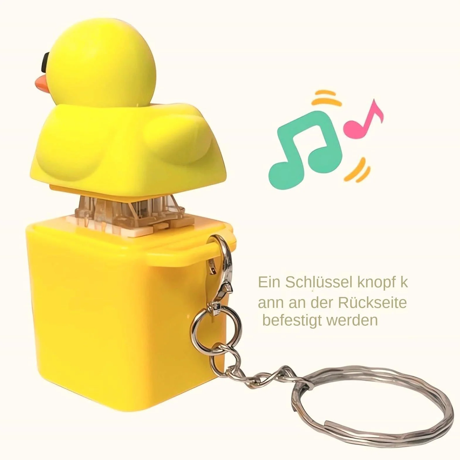 Quacking Fidget Toy - nowość Duck Quacky Keyboard, Quacking Duck Keychain, zabawka antystresowa, przycisk do redukcji stresu, przycisk do redukcji stresu, dla kobiet i mężczyzn