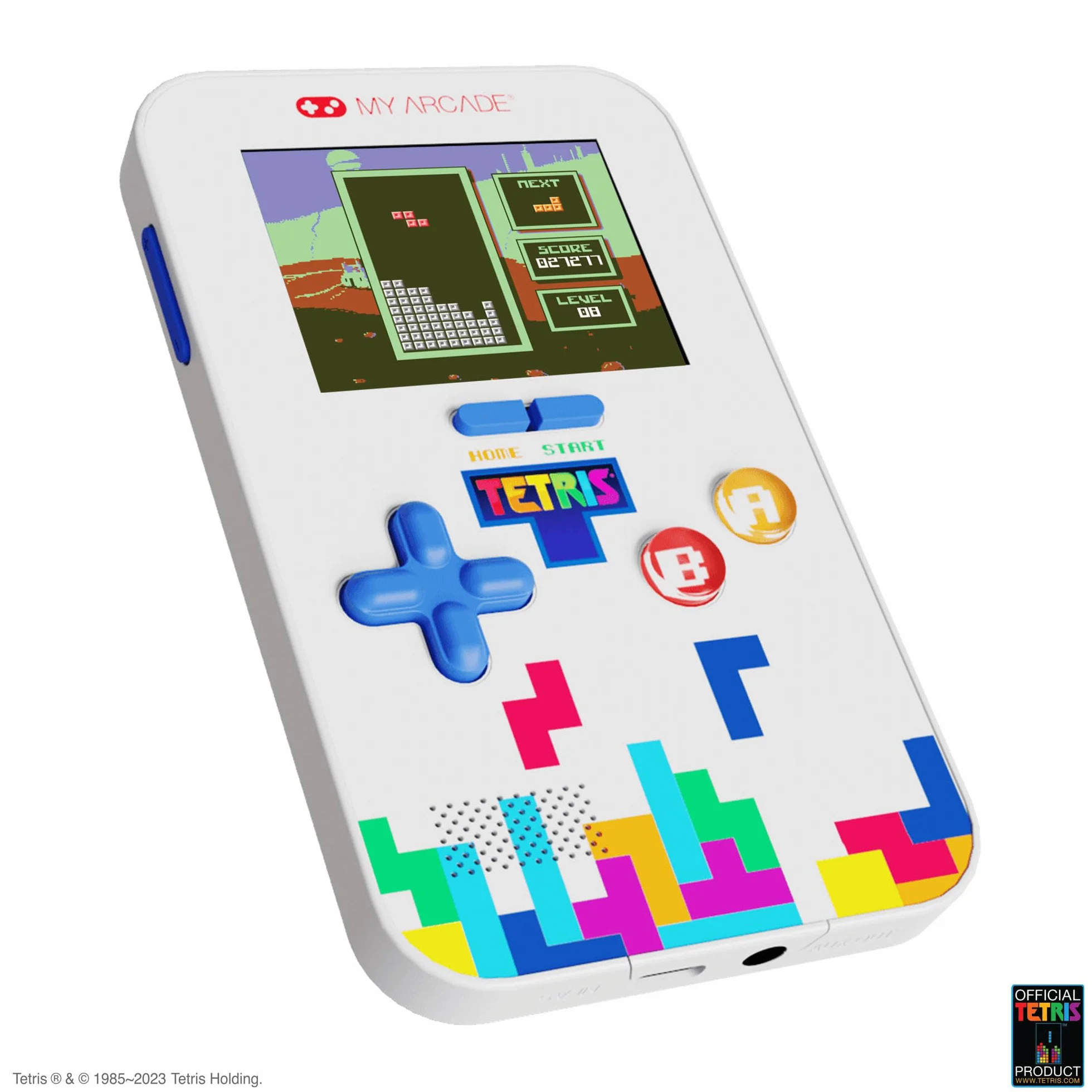 My Arcade Tetris Go Gamer: Retro gra wideo, ręczna konsola Tetris z 301 grami dla dzieci i dorosłych, ekran 2,5 cala