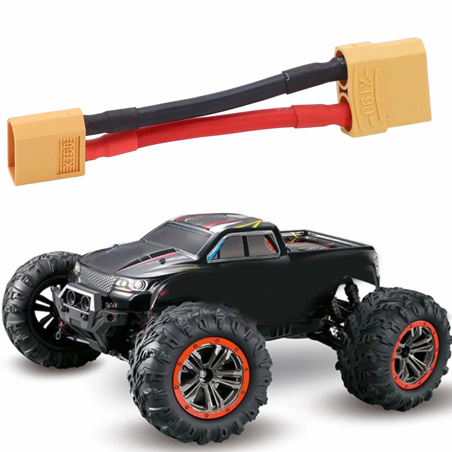 XT60 Męski na XT90 żeński Kabel, 12AWG XT60 Męski na XT90 żeński Przewód Adaptera do Podłączenia Akumulatora i ESC dla Modelu Samochodu RC, Modelu Samolotu, Modelu Statku