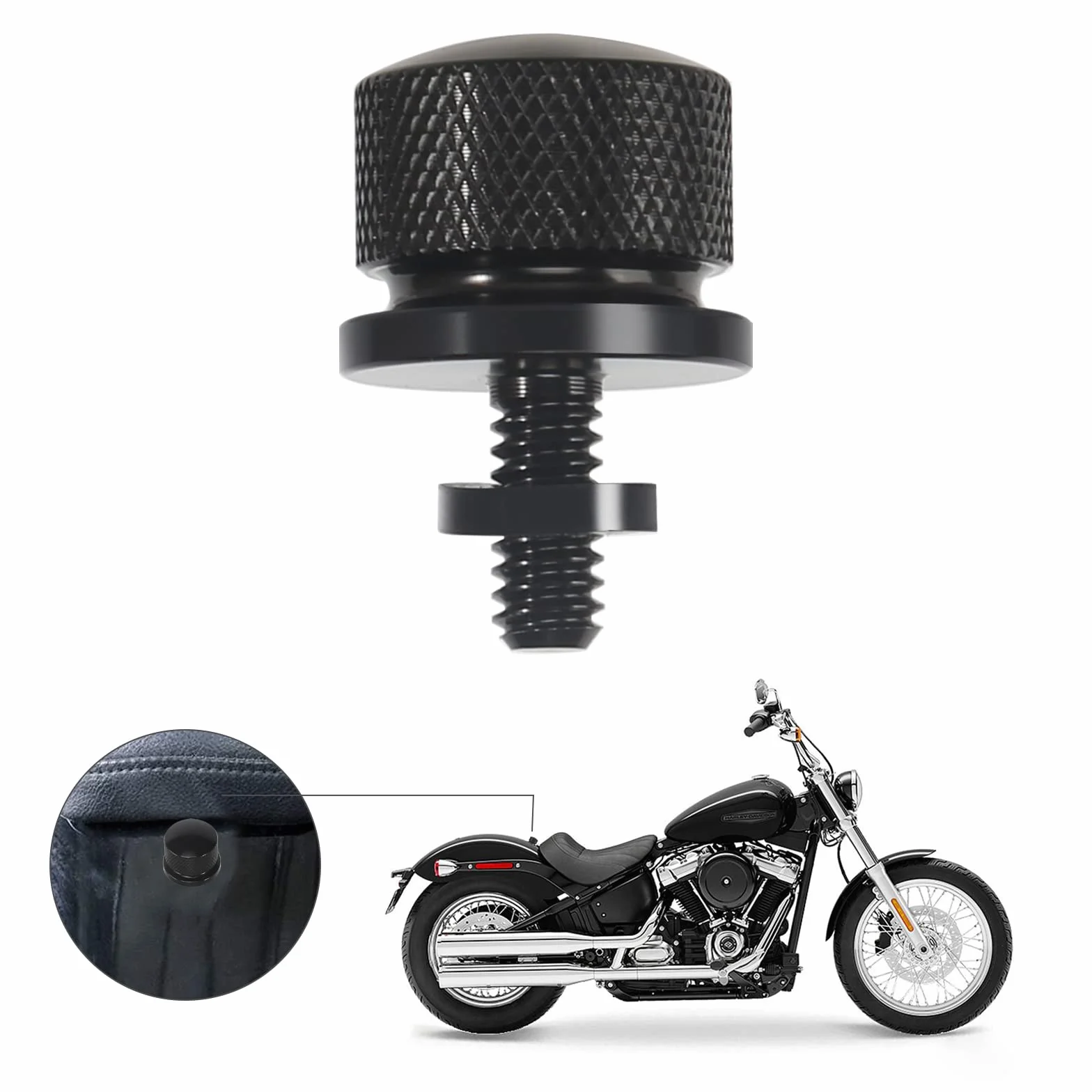 Śruba do Siedzenia Motocykla Aluminiowa Chromowana Czarna z Klipsami C 2 Sztuki Mocowanie Siodełka