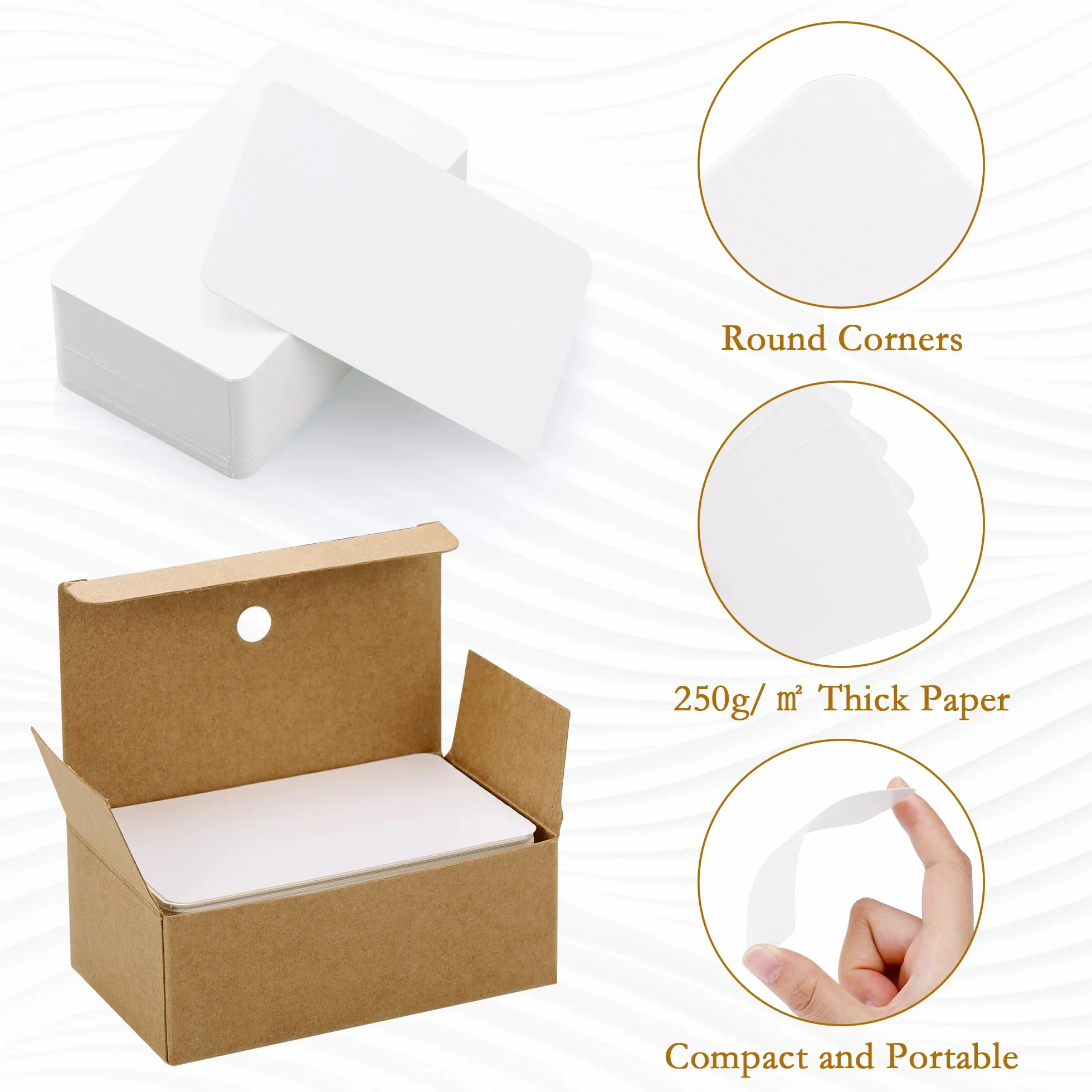 JIANTA 300 sztuk białych kartonów, 8,8 x 5,5 cm fiszki do gry, 250 g/m² białe, błyszczące i matowe, karty do gry, karty do nauki, biała kartka pocztowa