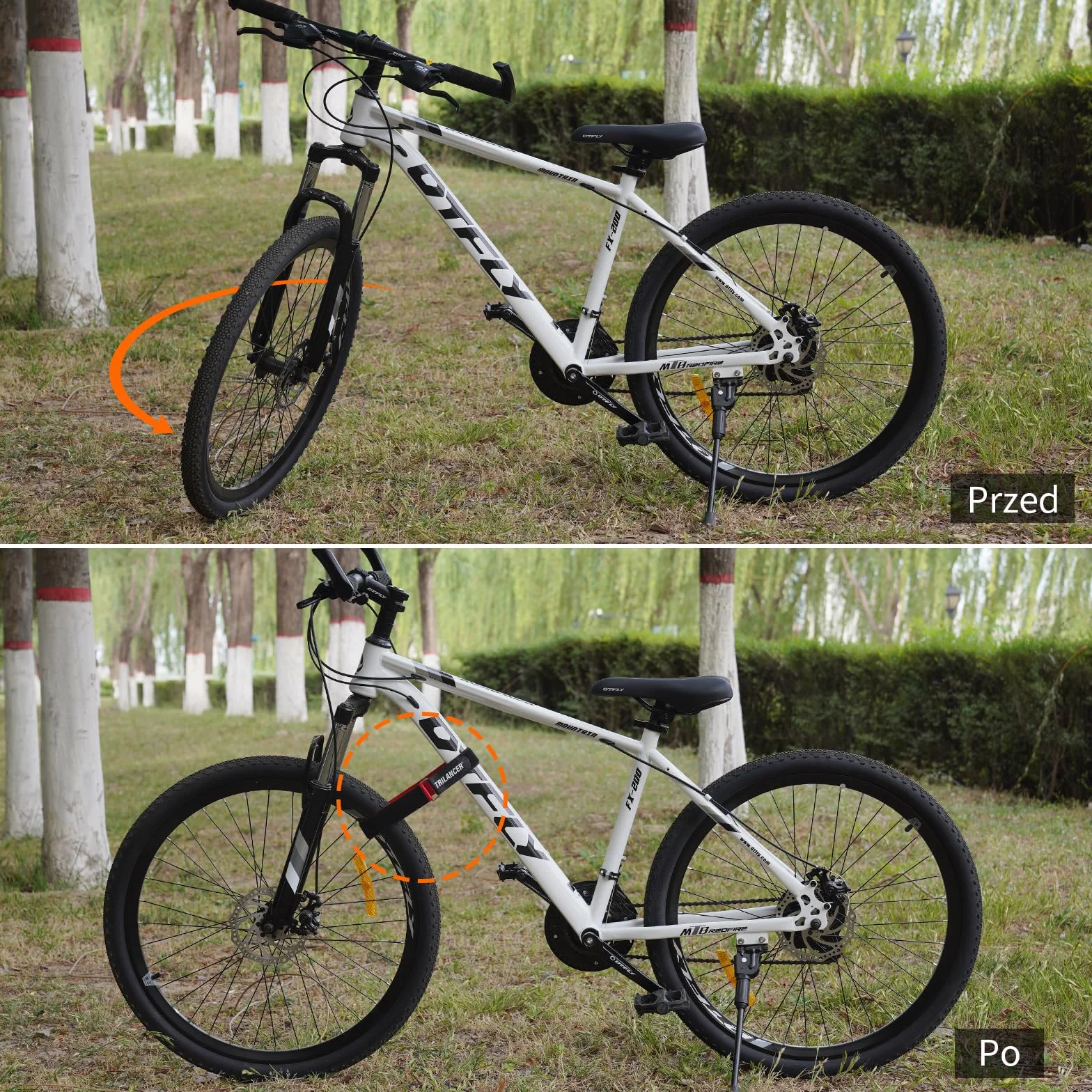Trilancer Regulowane Paski do Bagażnika Rowerowego 2 szt - 75x3,8 cm Paski Stabilizujące Koła z Zapięciem na Haczyk i Pętlę oraz Powłoką z Silikonu Antypoślizgowego Do Samochodu, Ściany, Transportu