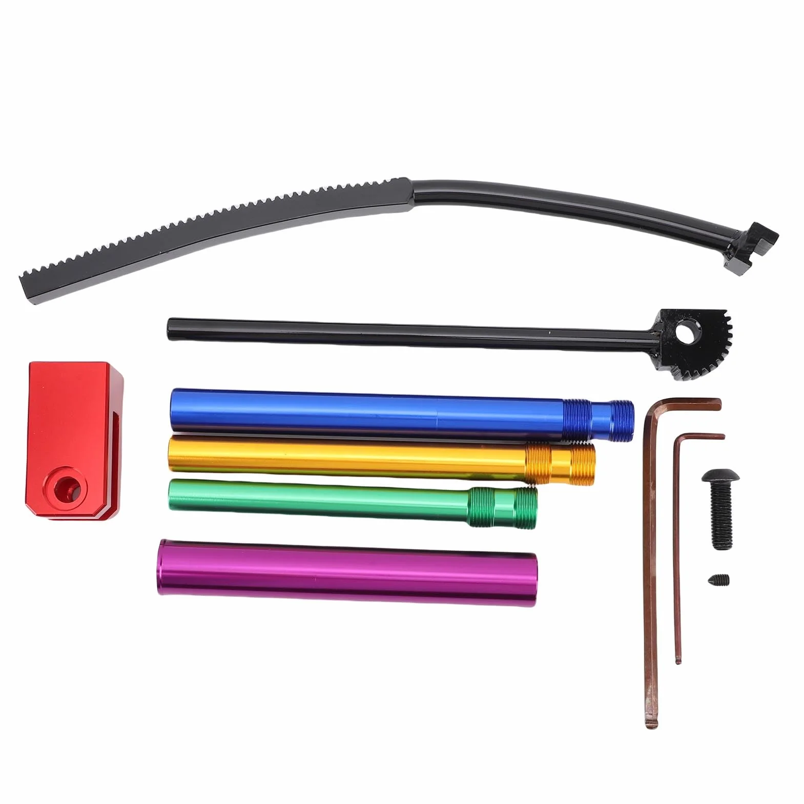 Generic Zestaw narzędzi do wymiany opon w motocyklach terenowych, aluminiowy zestaw narzędzi do opon z systemem zębatki i listwy zębatej do kół 16-21 cali, osie 15-25 mm