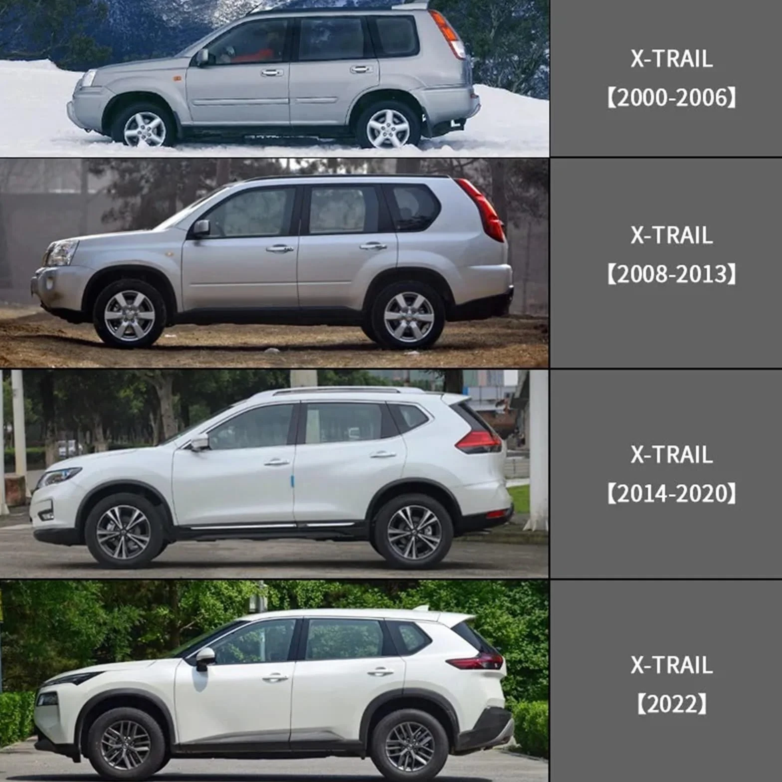Car Deflektory boczne Pasuje do osłony okna X-TRAIL Rogue, osłony pogodowej, osłony szyby bocznej, osłony pogodowej szyby samochodowej(A)
