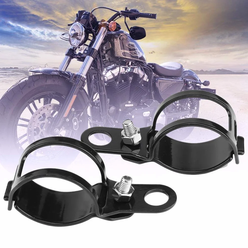 KIMISS Wspornik do kierunkowskazów motocyklowych for 30-45mm widełek przednich - 2 sztuki, czarny - montaż łatwy i solidny