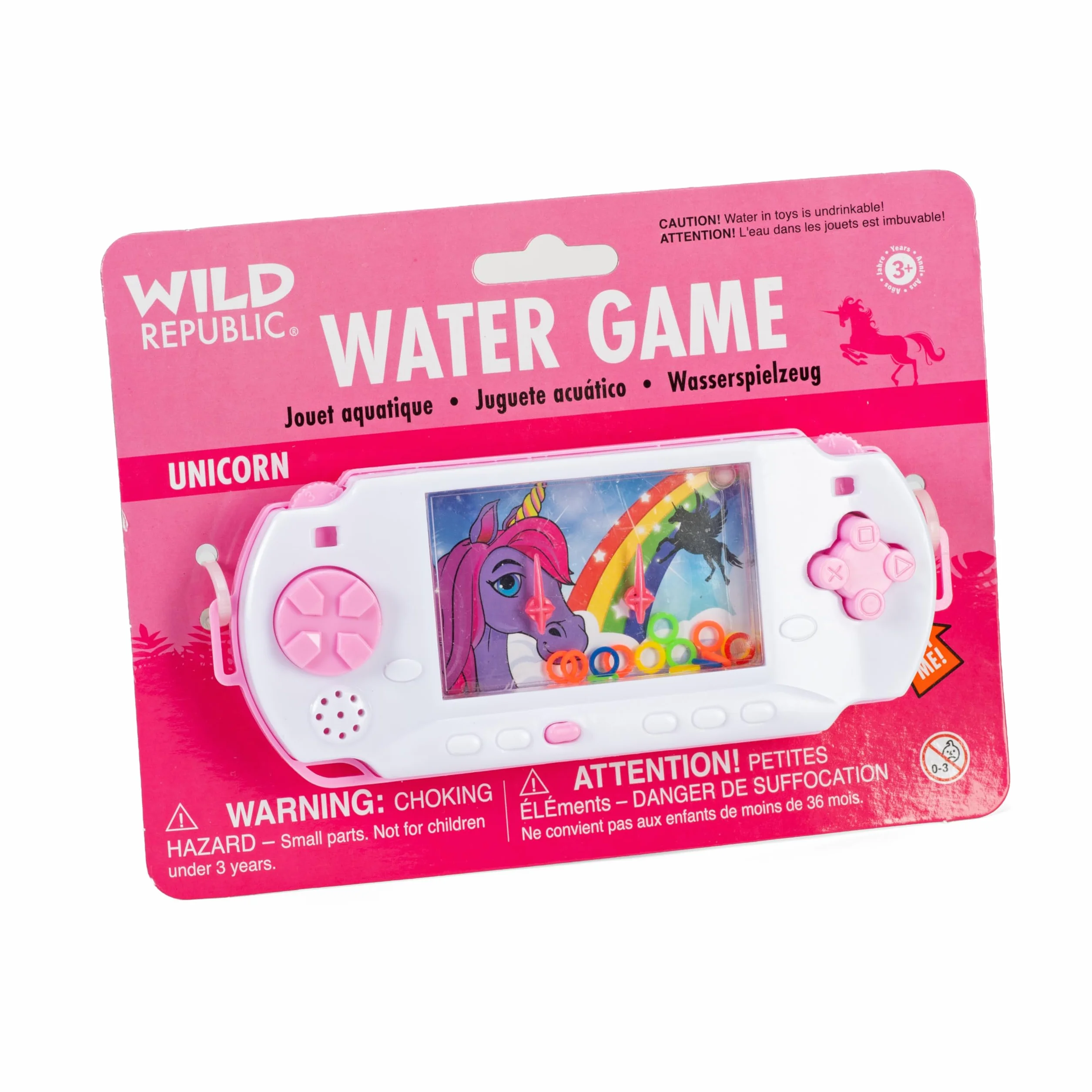 Wild Republic 23148 Gry wodne sensoryczne, prezenty dla dzieci, zabawki ręczne, upominki na imprezę jednorożca, różowy