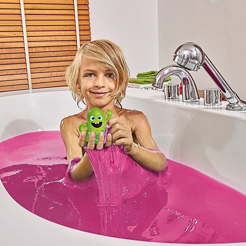 ZIMPLI - Glitter Slime Baff Różowy, 1 kąpiel lub 4 użycia do zabawy, zrób własny brokatowy slime, sensoryczne zabawki do kąpieli dla dzieci z autyzmem