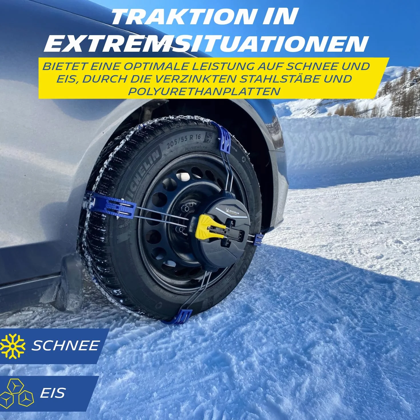 MICHELIN FAST Grip łańcuch śniegowy 130 z systemem szybkiego mocowania opon, łańcuchy śniegowe, 2 sztuki
