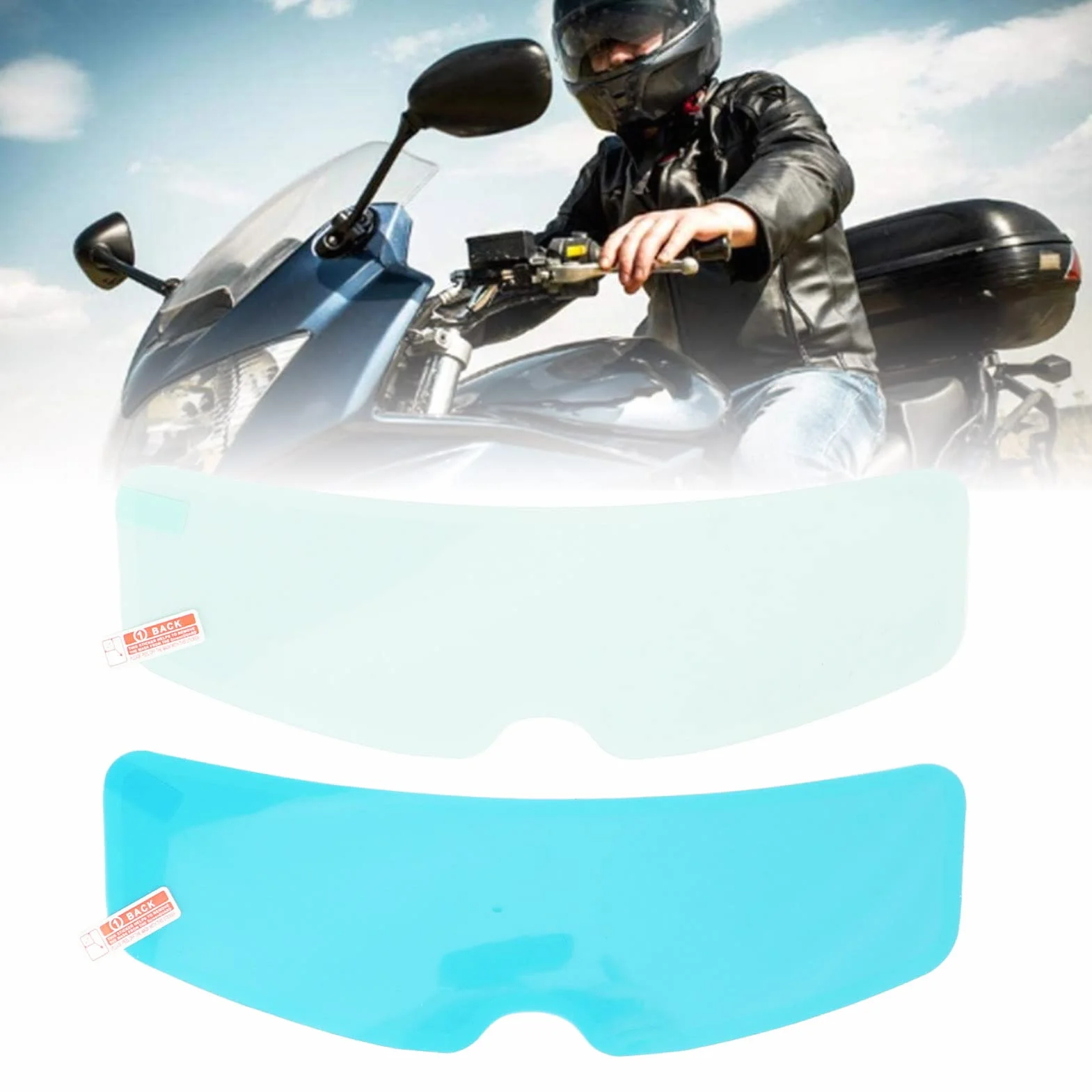 Folia Na Soczewki Kasku, Uniwersalna Folia Do Kasku Motocyklowego Odporna Na Deszcz, Przeciwmgielna Zestaw Folii Na Wizjer Wnętrze Zewnętrzne Osłony O Wysokiej Przezroczystości Wkładka Soczewki (24,5