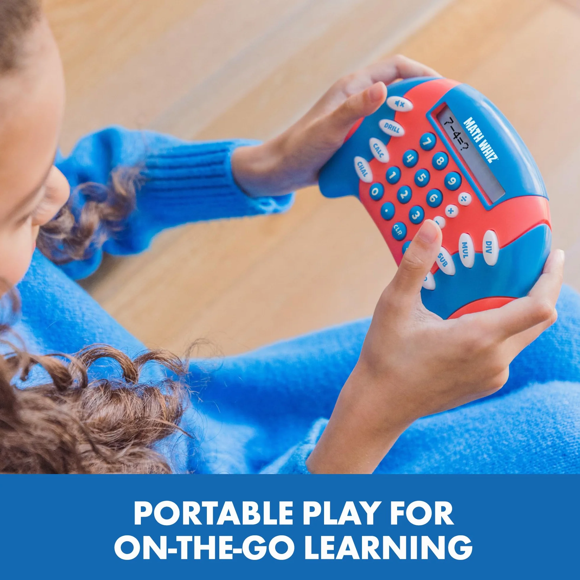 Learning Resources Math Whiz Mathetrainer, elektroniczna gra matematyczna, od 6 lat, elektroniczna gra ręczna, dodawanie, odejmowanie, mnożenie i dzielenie, kalkulator dla dzieci
