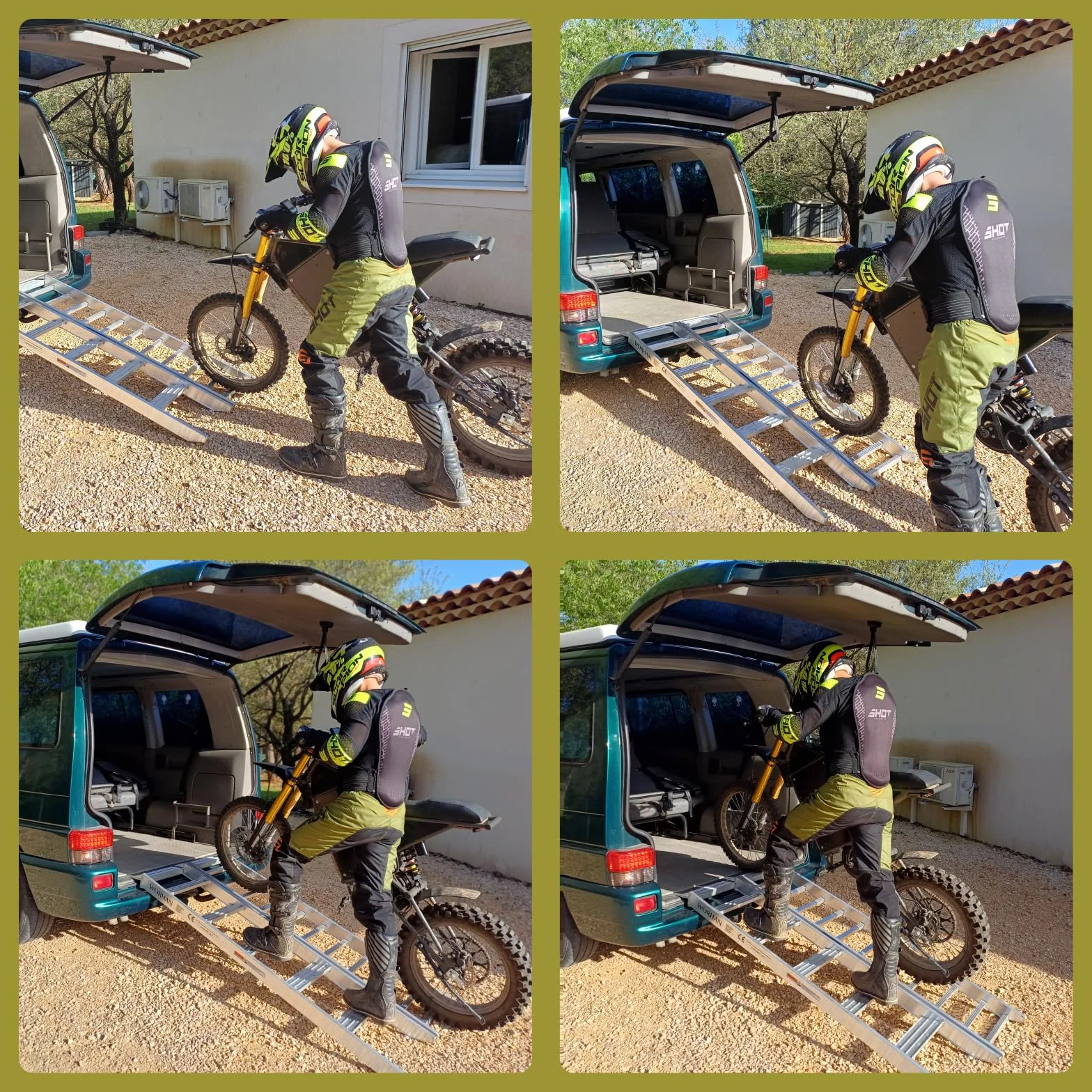 Rampa motocyklowa, 180 cm, bezpieczna rampa do załadunku, składana, mocna, 500 kg, kompaktowa, lekka, z uchwytem do noszenia MR6EUR