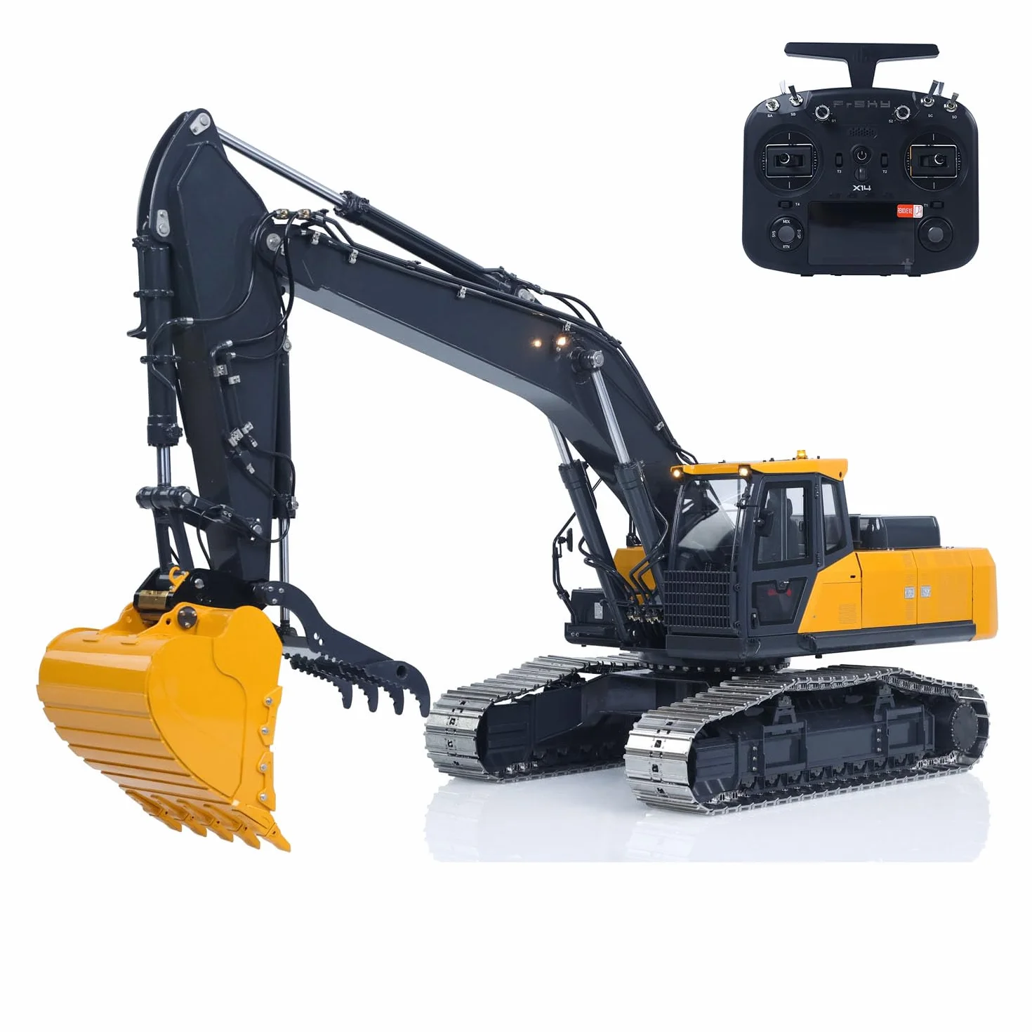 TOUCAN RC HOBBY Super Frog 3 pompy E400 Pro 6-kanałowy zawór typu kciukowego 1/14 RC koparka hydrauliczna metalowa koparka zdalnie sterowana Frsky X14 radio dźwięk