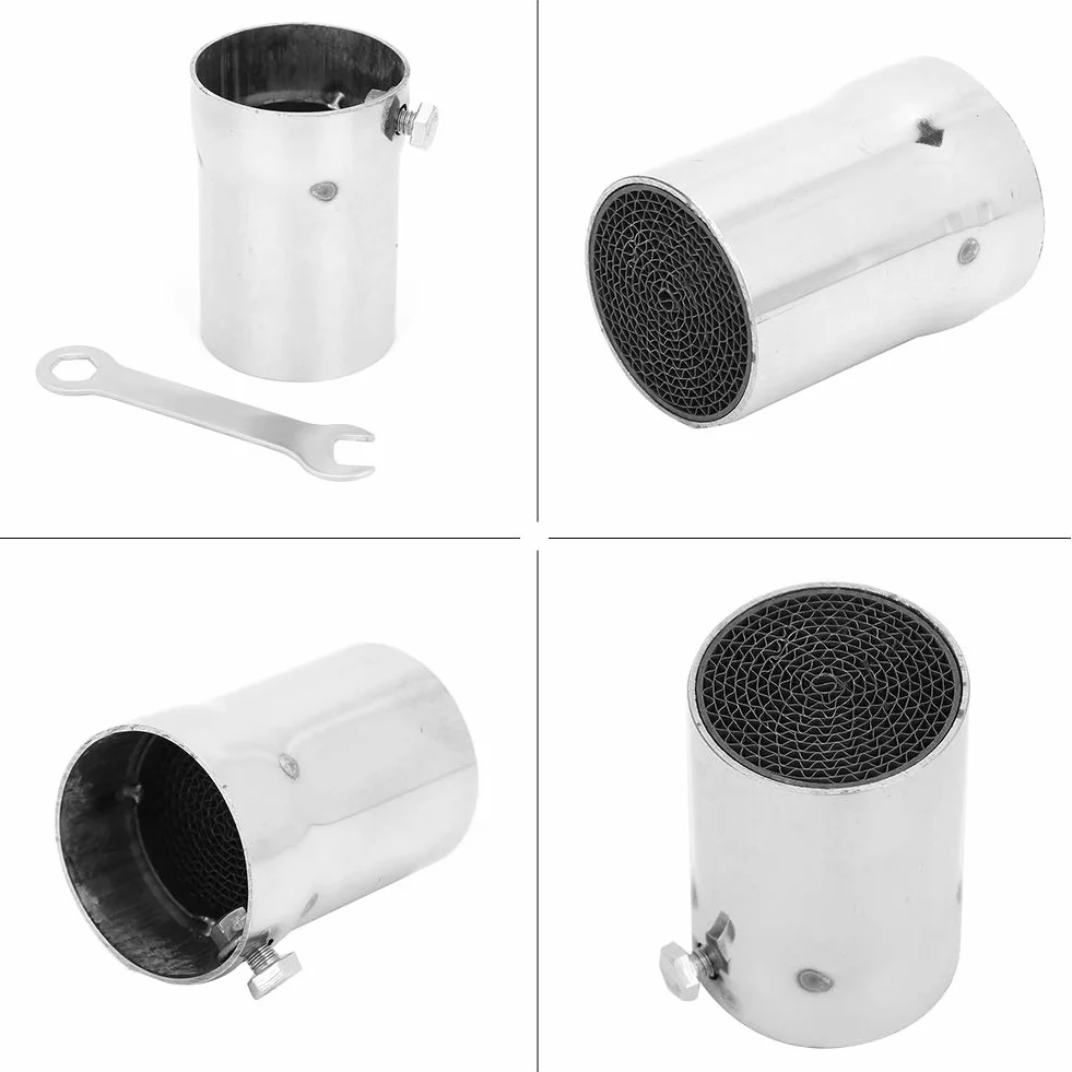 Tłumik rury wydechowej,51mm motocykl przegroda wydechowa-Duokon 51mm uniwersalny tłumik wydechowy rury, ze stali nierdzewnej motocykl adapter rury wydechowej eliminator szumów(3)