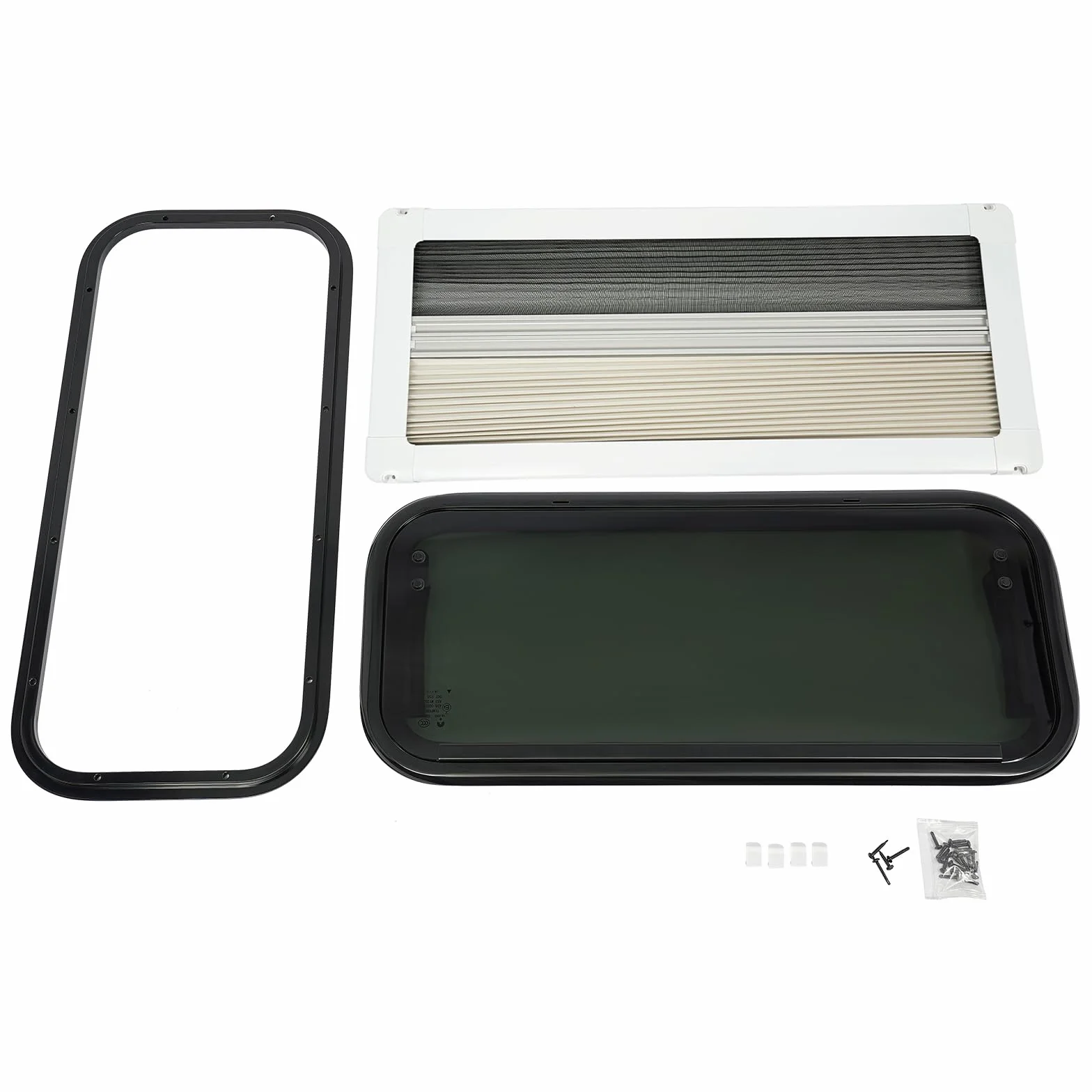 700 x 300 mm Okno wystawowe z roletą, do przyczepy kempingowej, kampera, okna boczne, zewnętrzne okno push, do przyczep kempingowych, vanów