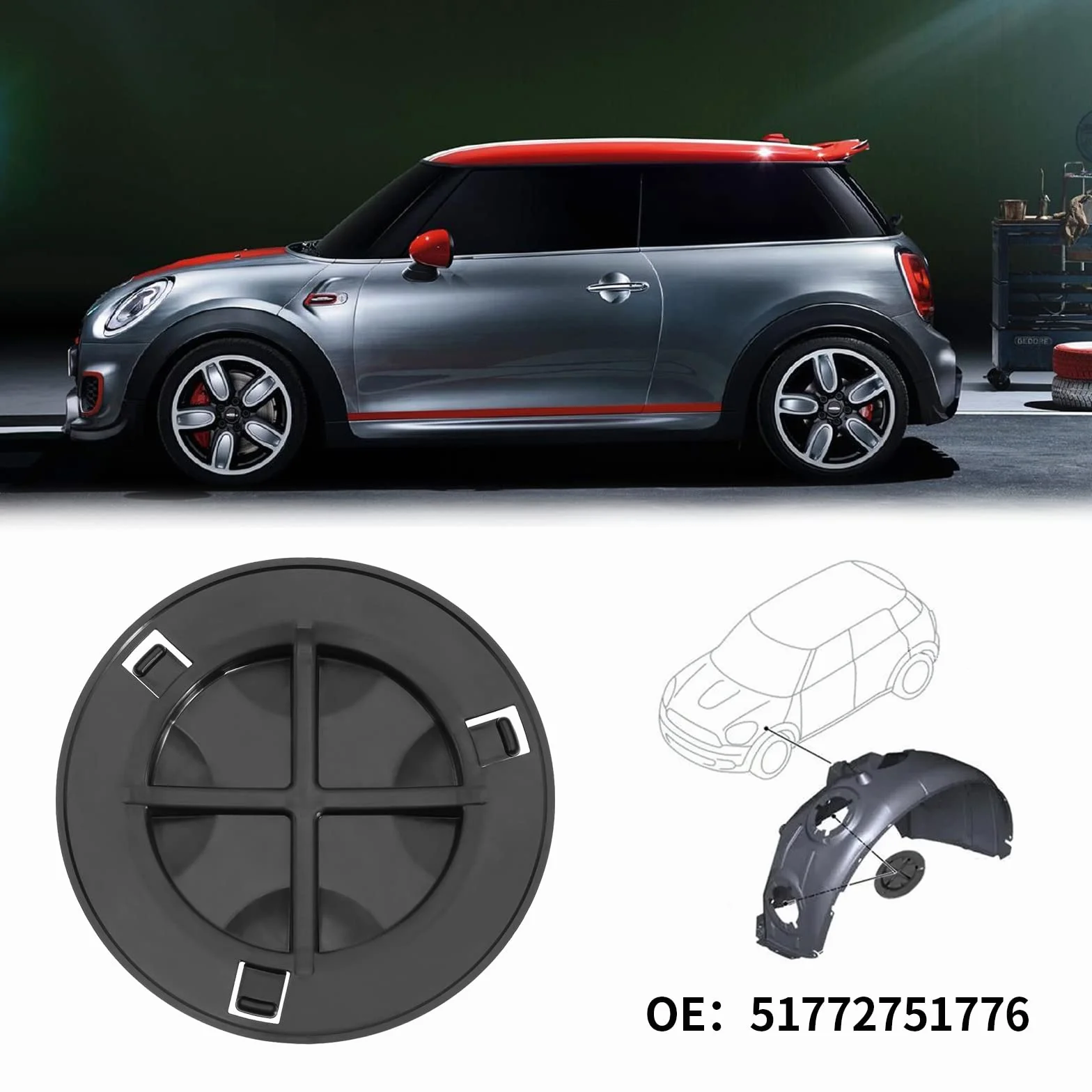 Osłona na przednie koło łuk reflektorów do MINI R56 LCI R55 Clubman zamiennik 51772751776