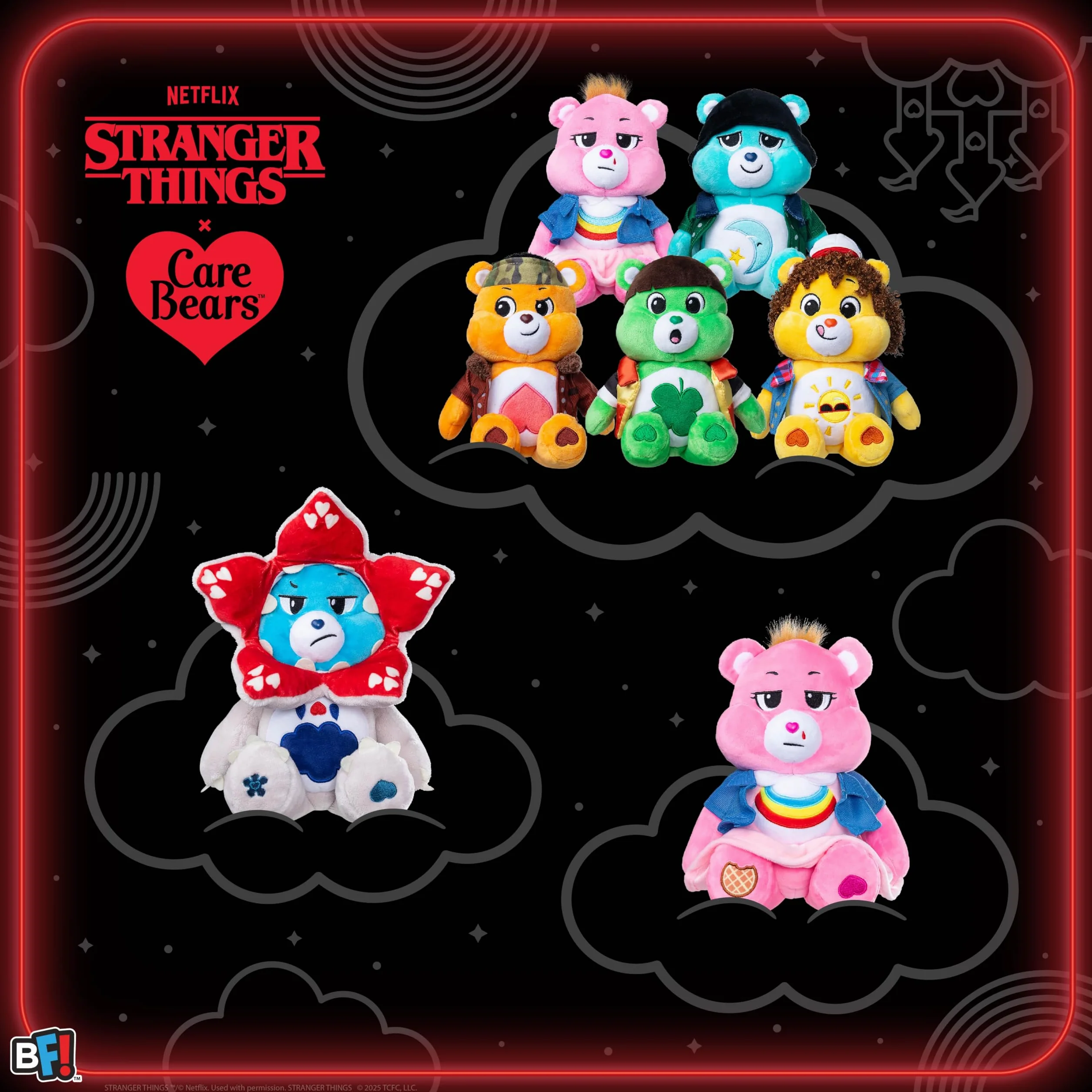 Care Bears x Stranger Things zabawny rozmiar plusz - powodzenia miś jak wola