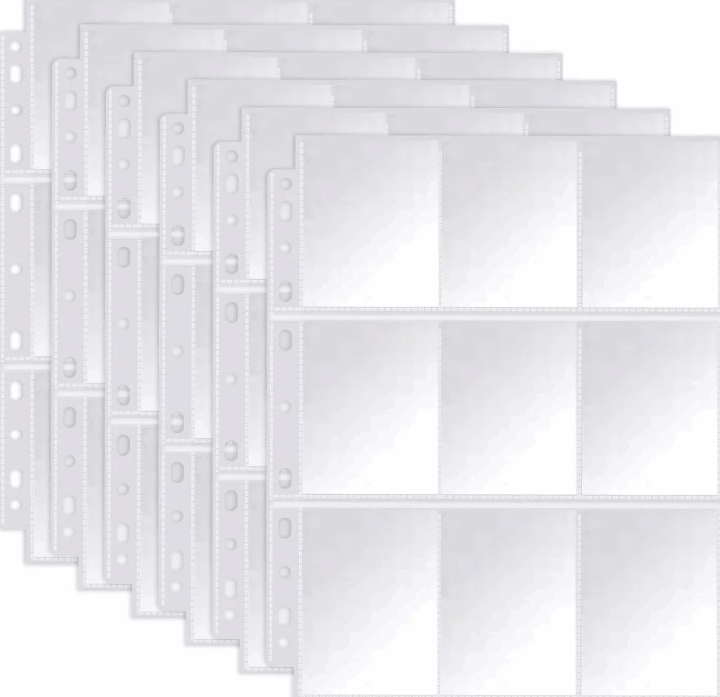 OSDUE Etui na karty kolekcjonerskie, 540 dwustronnych stron na karty, 30 arkuszy kieszonkowych ochraniaczy stron, 11 otworów, pasuje do segregatora A4, 2, 3, 4 pierścieni, do MTG, piłki nożnej