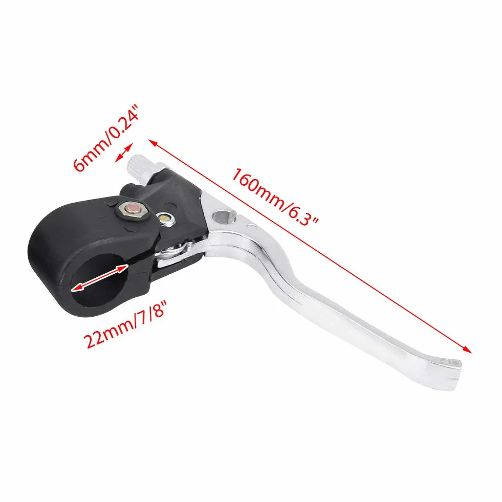 Akozon 2 sztuk 22mm / 7 / 8in uniwersalna dźwignia hamulca na kierownicę do mini kieszonkowy motor terenowy ATV
