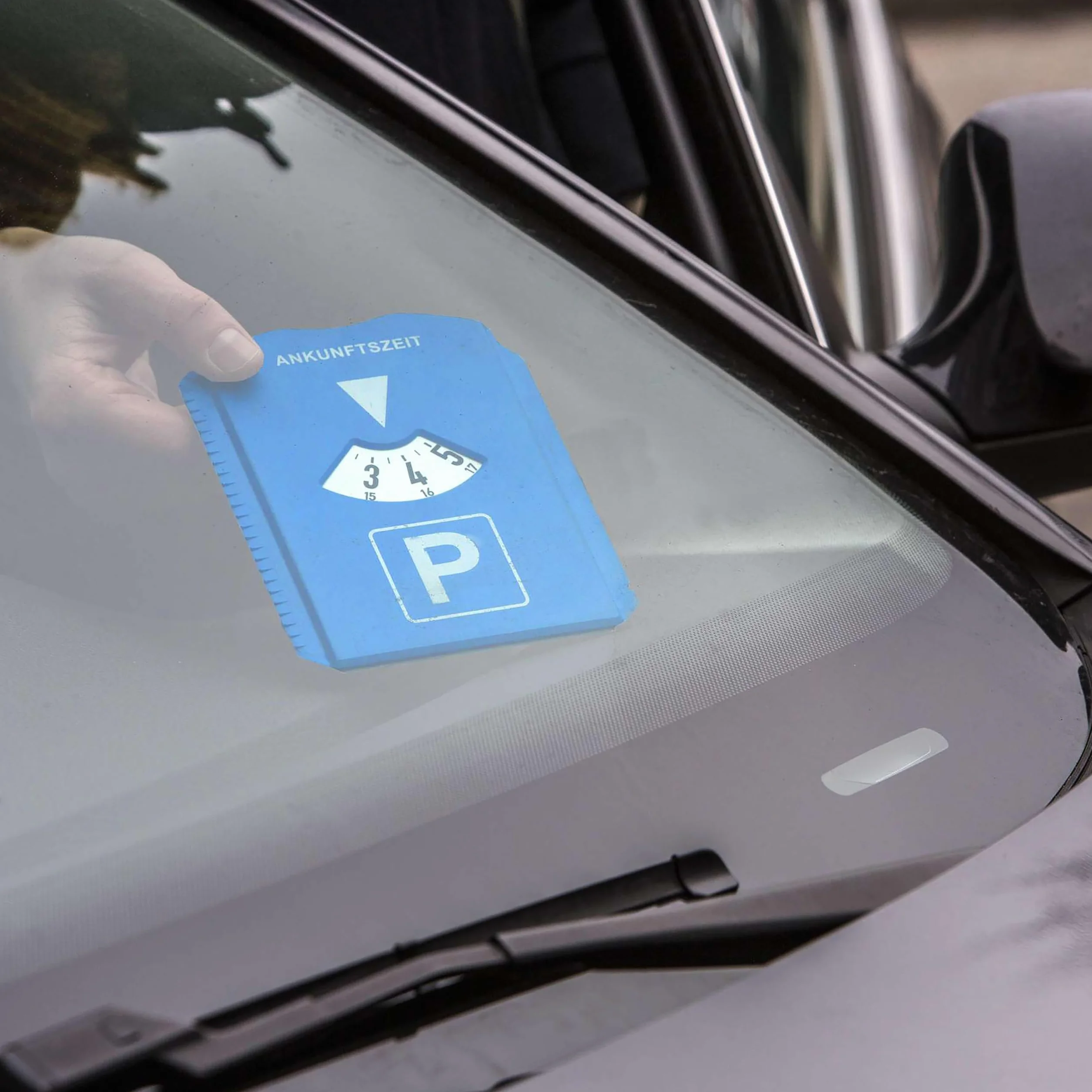 BIGtec Tarcza parkingowa z skrobaczką do lodu, skrobaczka do pisania, miernik profilu opon, żeton do wózków zakupowych, żeton na zakupy, skrobaczka do śniegu, do samochodów osobowych i ciężarowych