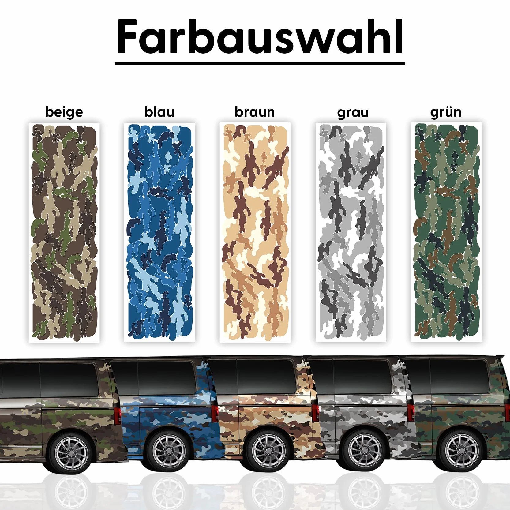 Finest Folia Auto Camouflage Matowe Naklejki do Tuningu Zestaw Naklejek Bocznych, Zestaw dwuczęściowy, samoprzylepne, wodoodporne, Akcesoria RX048 (05 Szary)