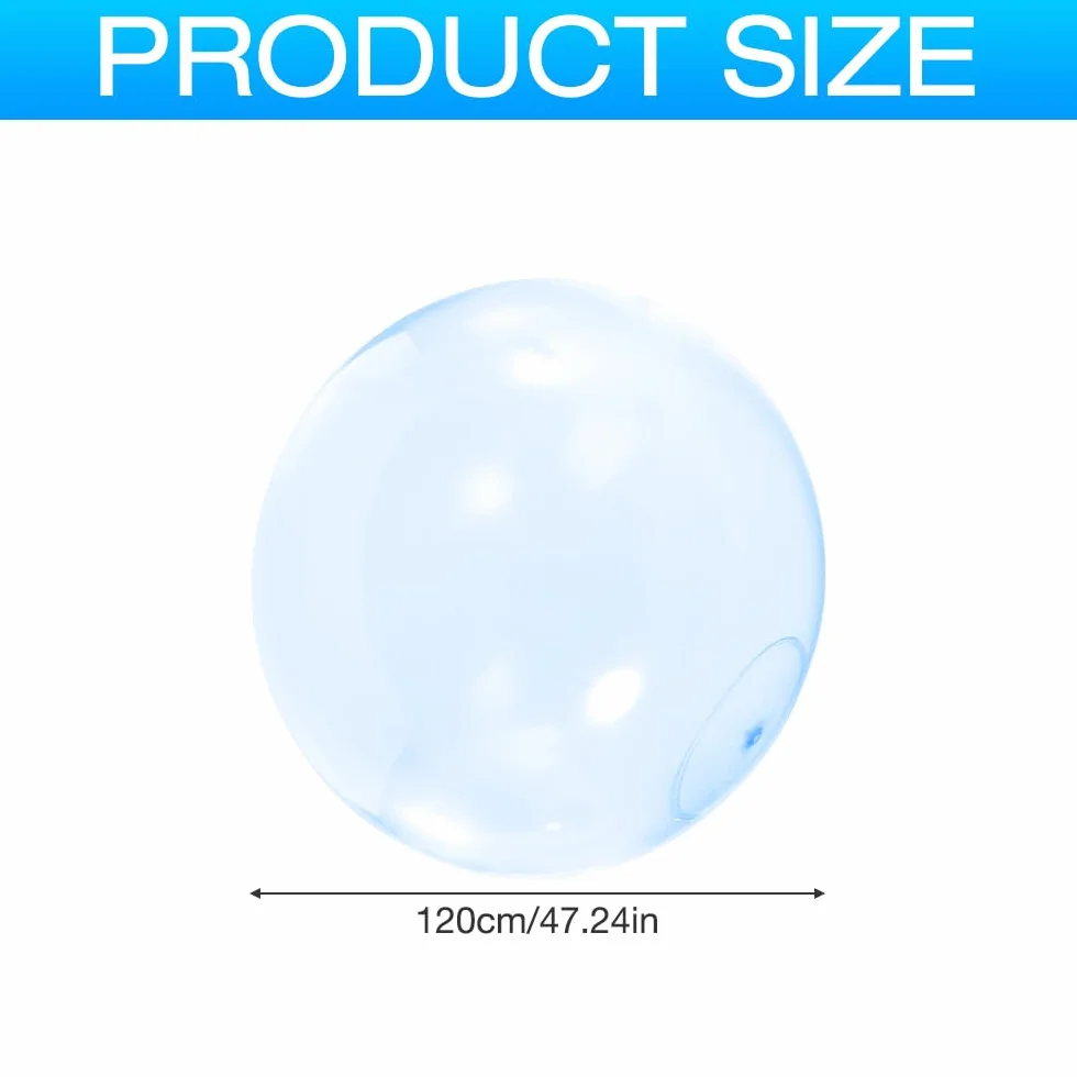 Bubble Ball, 2 sztuki, 120 cm, przezroczysty balon do skakania, nadmuchiwana piłka wodna, odporne na rozdarcia